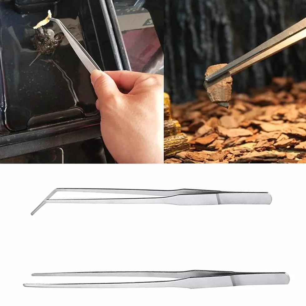 Pincety ze stali nierdzewnej 27 cm 10,6 cala 2 sztuki prosta zakrzywiona precyzyjna