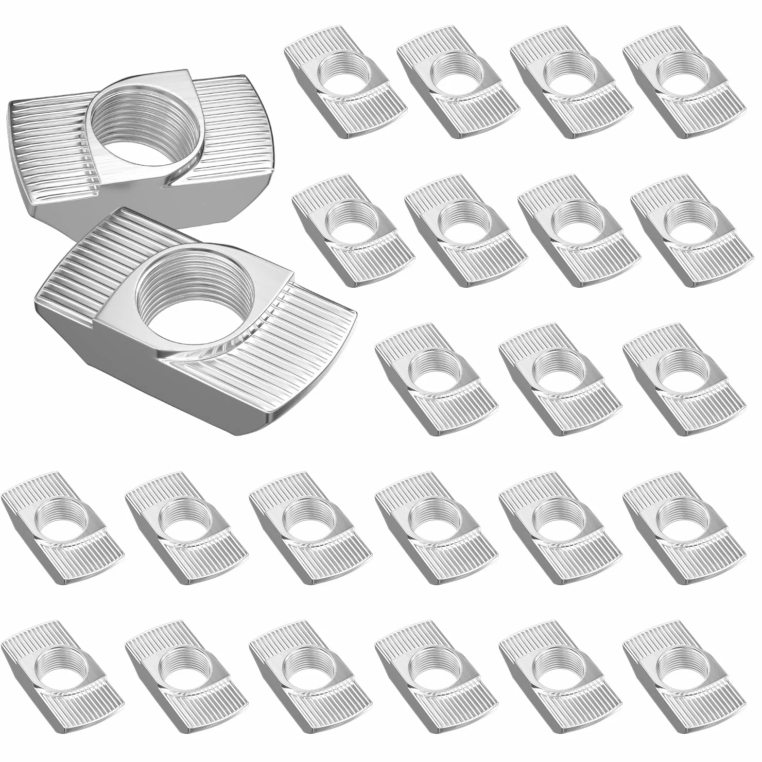 Nakrętki udarowe T M6 do profilu aluminiowego szyny szczelinowej EU30-M6, 50 sztuk