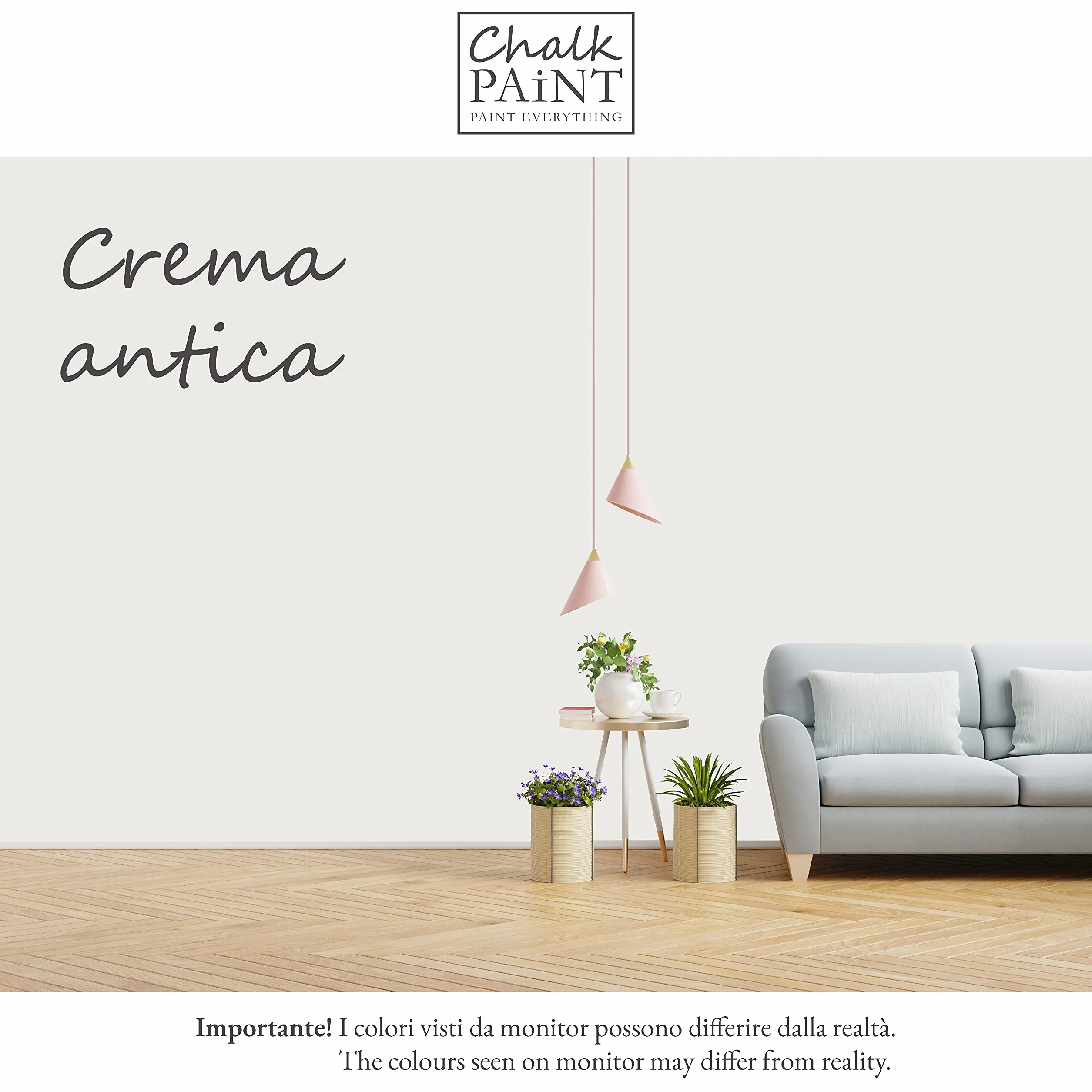Chalk Paint Everything® Crema Antica (krem antyczny) – (750 ml) farba kredowa na bazie wody do mebli shabby chic, dekoracji i projektów z recyklingu – nietoksyczna, łatwa w użyciu
