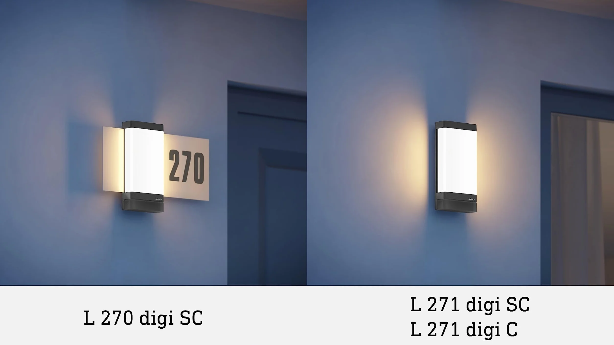 Steinel Zewnętrzna lampa ścienna LED L 271 Digi SC antracyt, czujnik ruchu 180°, inteligentna lampa ścienna Bluetooth, obsługiwana za pomocą aplikacji