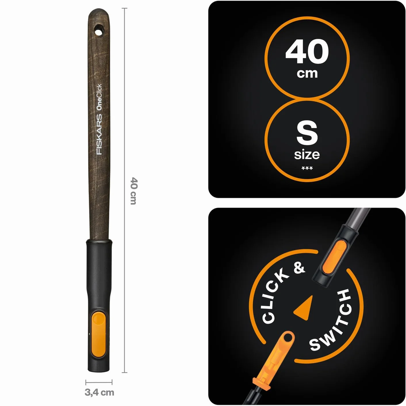 Fiskars OneClick Wooden handle S FSC