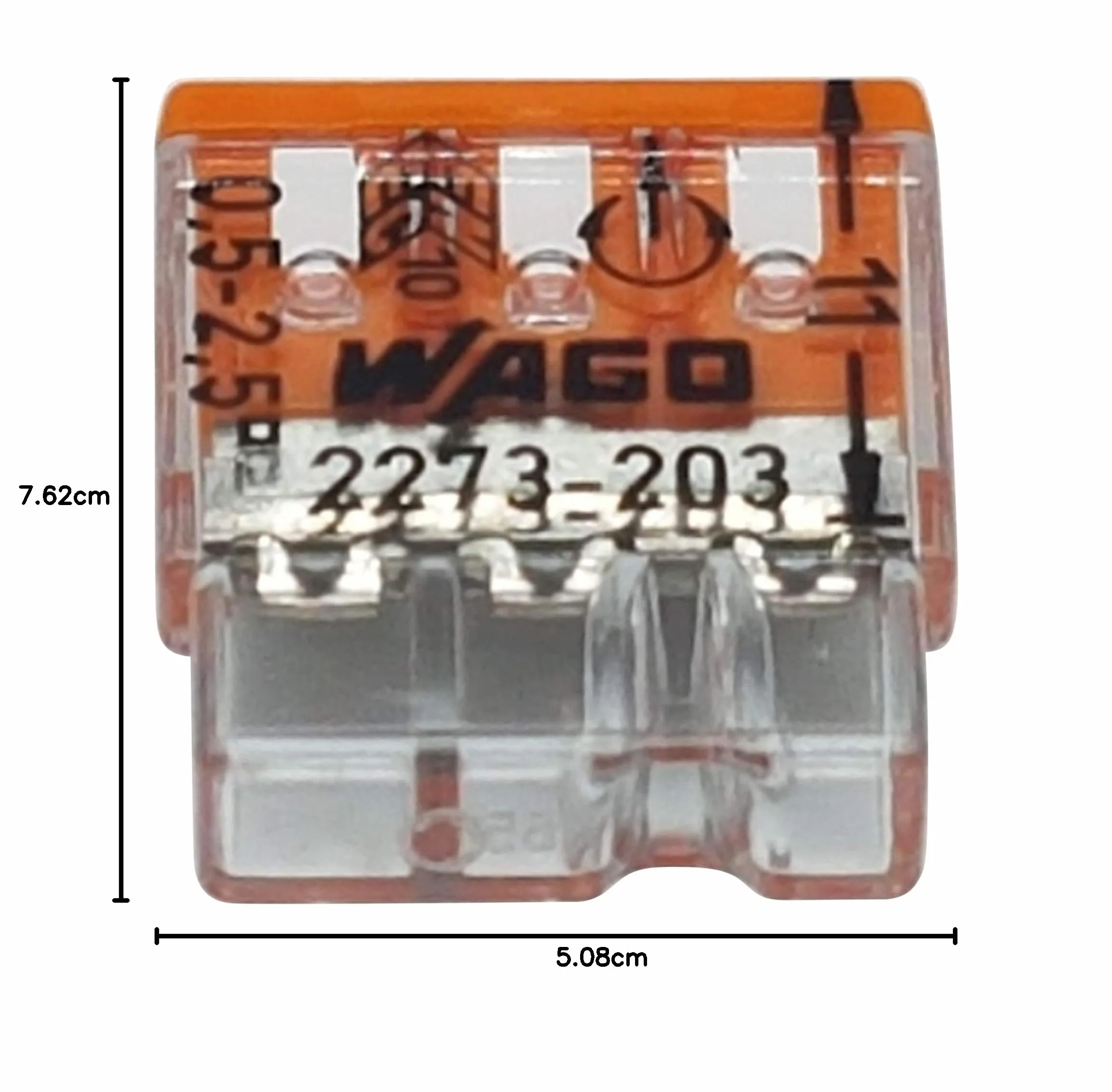 Bluecool Wago 2273-203 Zestaw 30 zacisków puszek 3-pinowy 0,5-2,5 mm² przezroczysty/pomarańczowy
