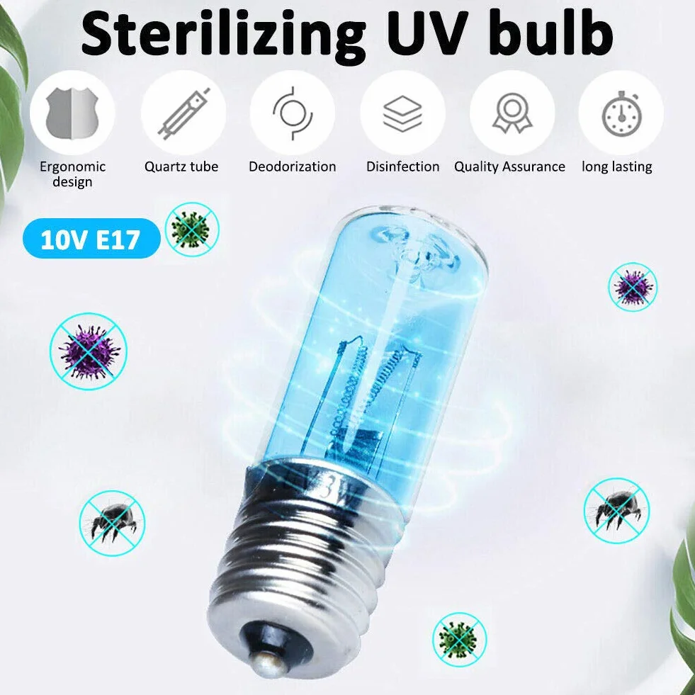 Żarówka bakteriobójcza UVC UV E17 3W DC 10V Dezynfekcja Kwarcowa