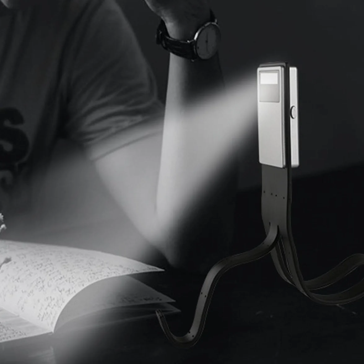 Lampka do czytania 3 poziomy jasności USB czarna