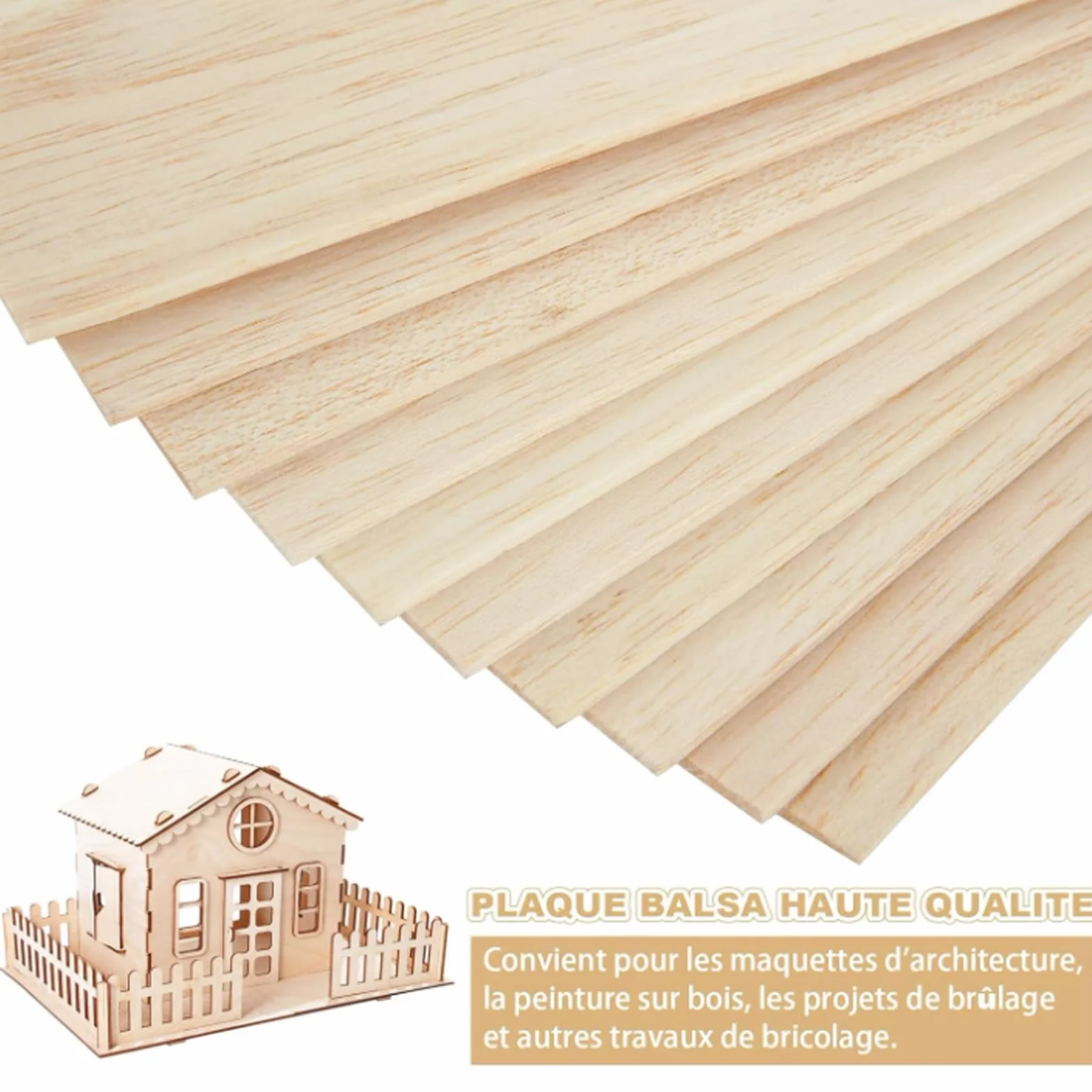 Sklejka A3 2 mm 420 x 300 mm drewno lipowe 15 sztuk do DIY obróbki laserowej modelarstwa