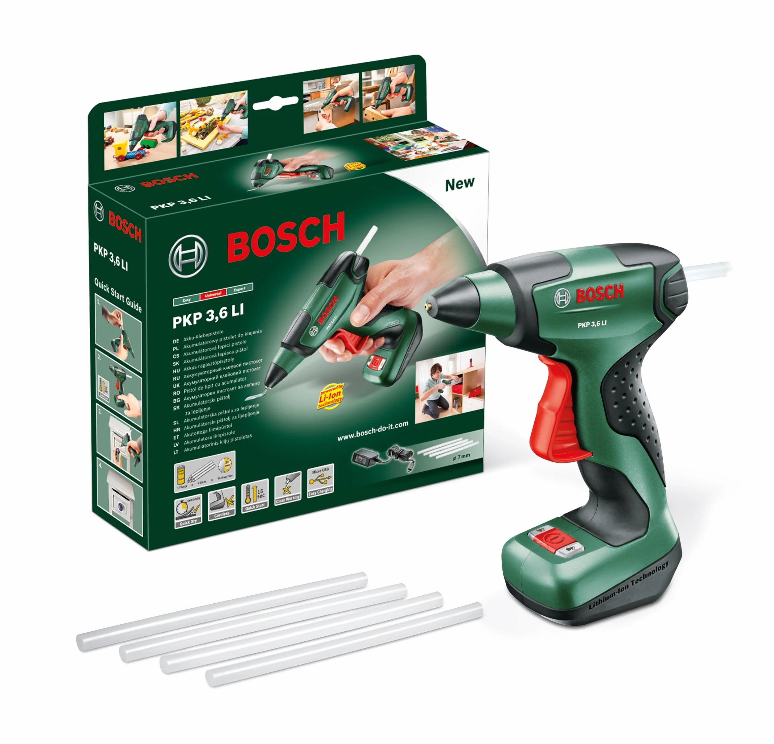 Bosch PKP 3,6 LI akumulatorowy pistolet do klejenia, 3,6 V