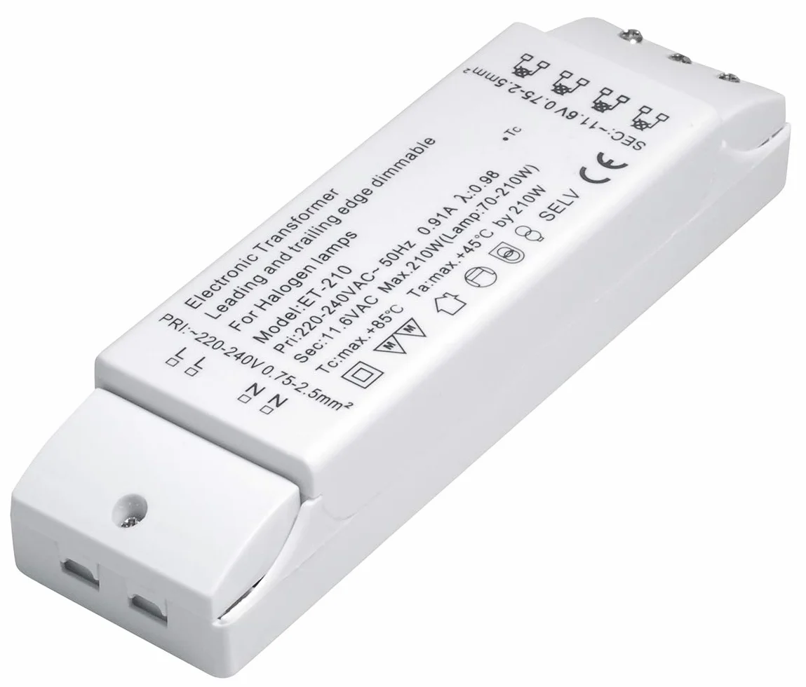 Elektroniczny transformator halogenowy AC 230 V na AC 12 V 70 W-210 W transformator transformator sterownik do lamp halogenowych NV