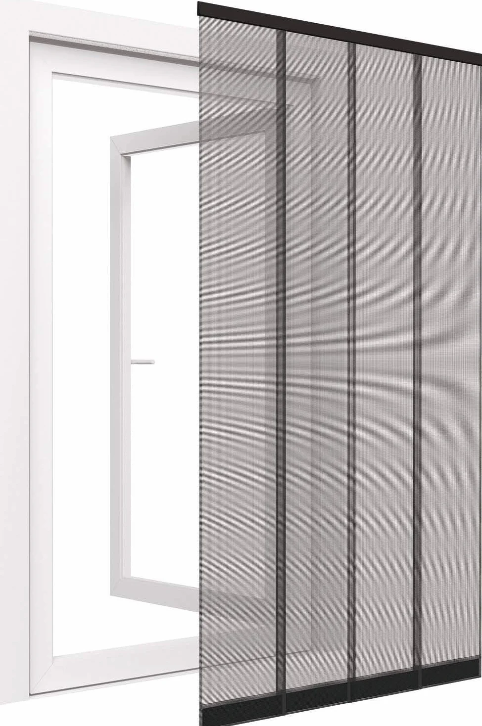 Zasłona z lamelkami do drzwi poliestrowa 100 x 220 cm z prętem łączącym taśmą klejącą i ciężarami