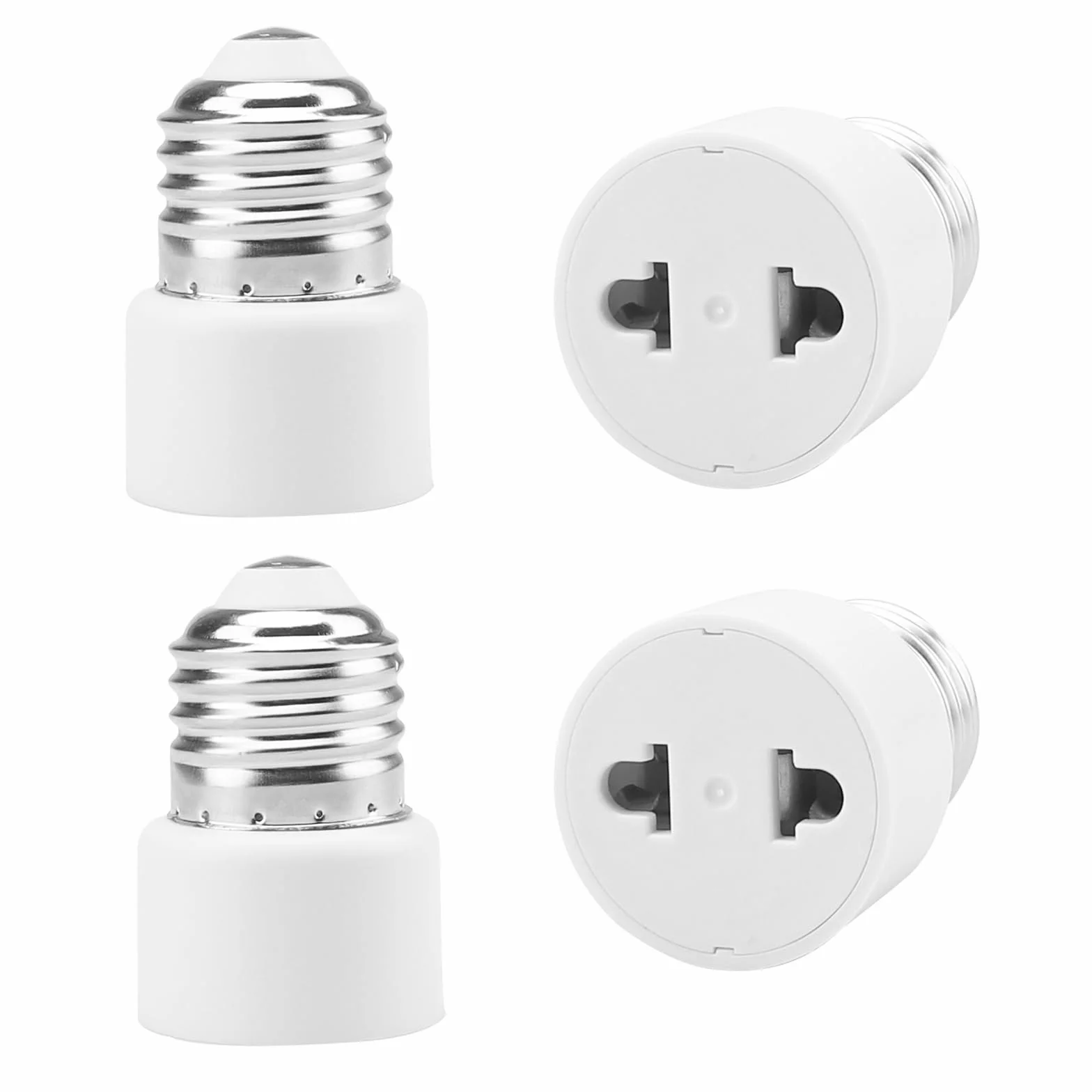 Powice 4 sztuki adaptera E27 gniazdo, oprawa lampy E27, 2-biegunowy, biały