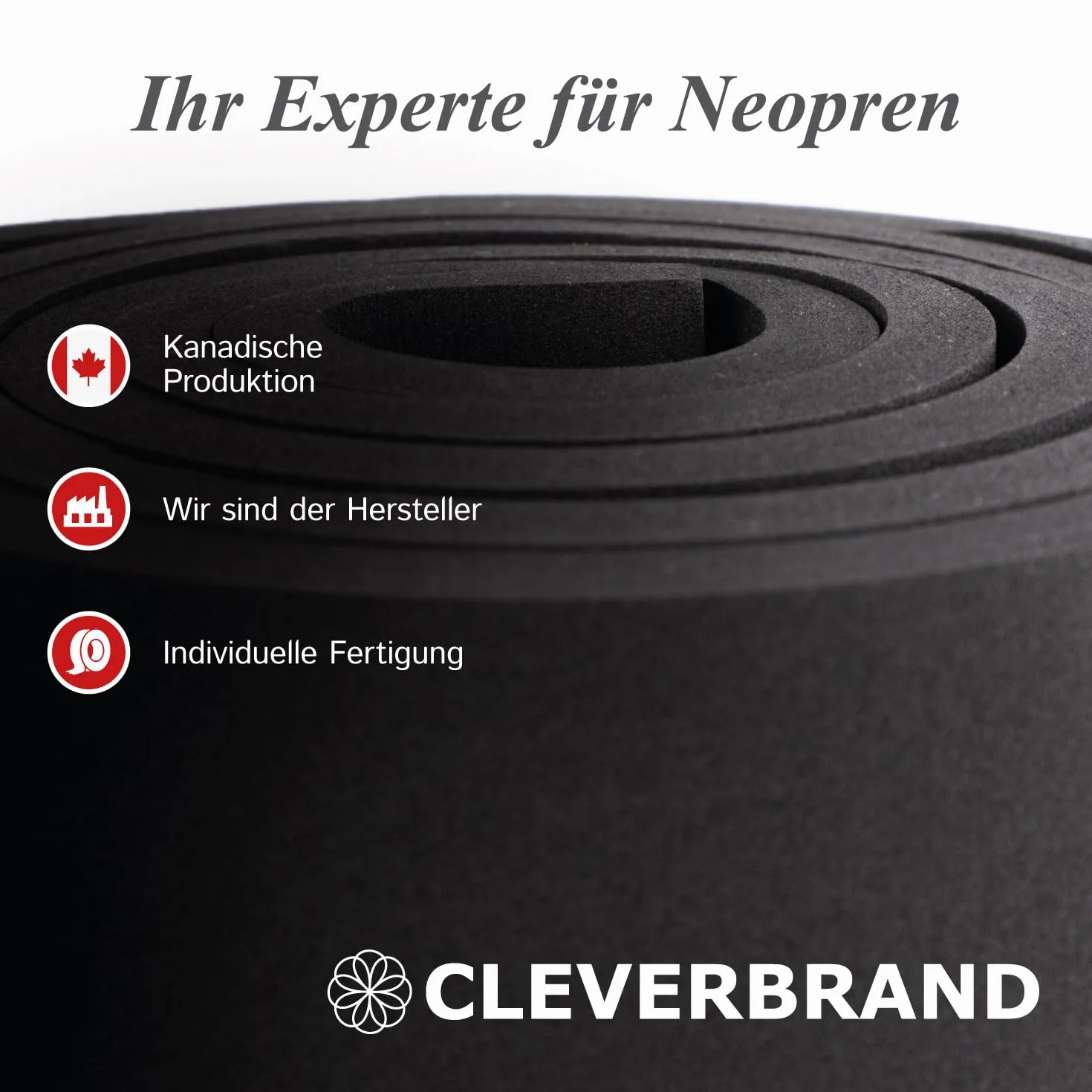 Cleverbrand Taśma neoprenowa samoprzylepna 2,5 cm x 3 mm x 15 m