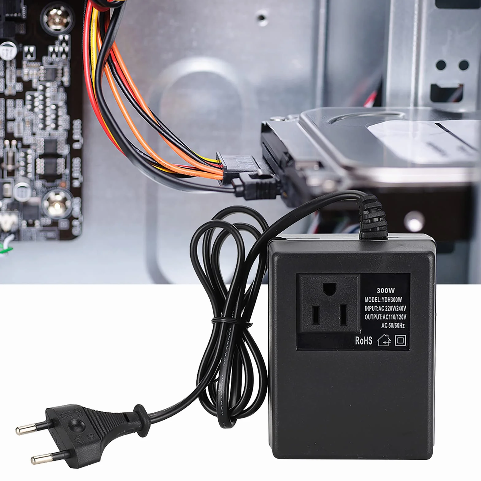 Transformator Mocy 300 W AC 220 V na 110 V Przetwornica Napięcia EU Wtyczka