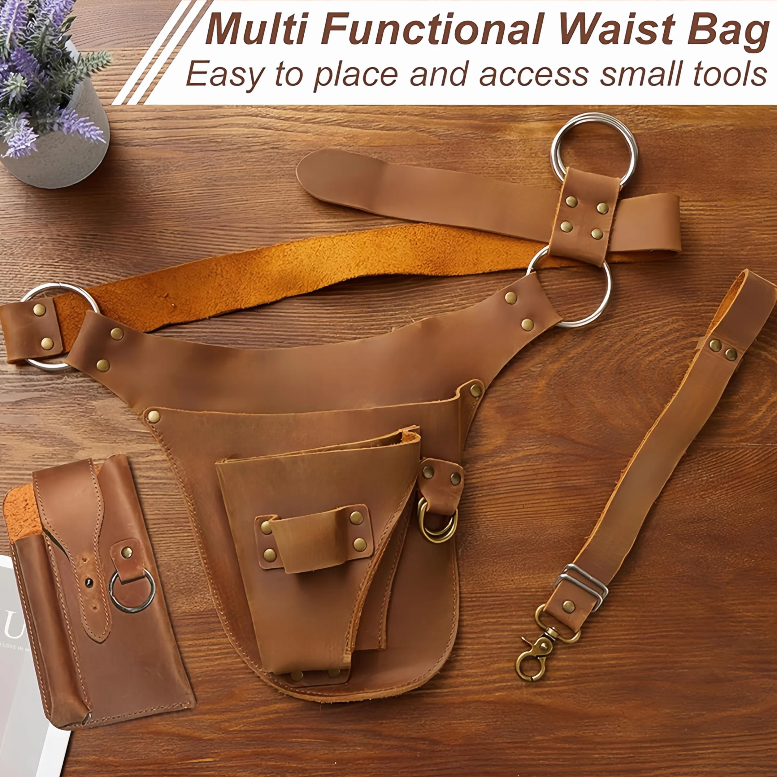 Garden Tool Belt Heavy PU Leather Portable Organizer Multifunctional