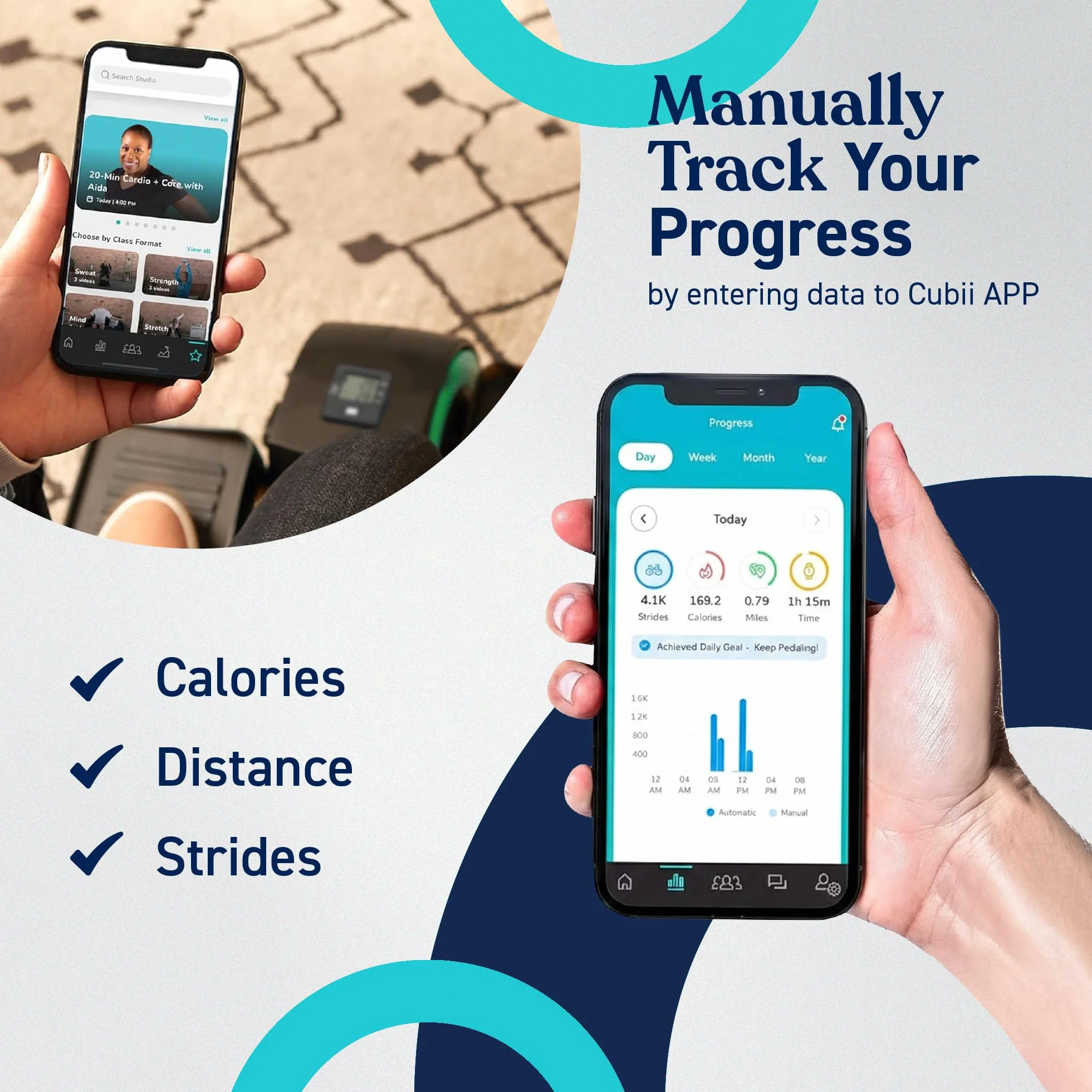 Maszyna eliptyczna Cubii Move - mini rower treningowy, urządzenie do ćwiczeń pod biurkiem z ekranem LCD, regulowany opór, ćwiczenie nóg w pozycji siedzącej dla osób starszych, praca w domu