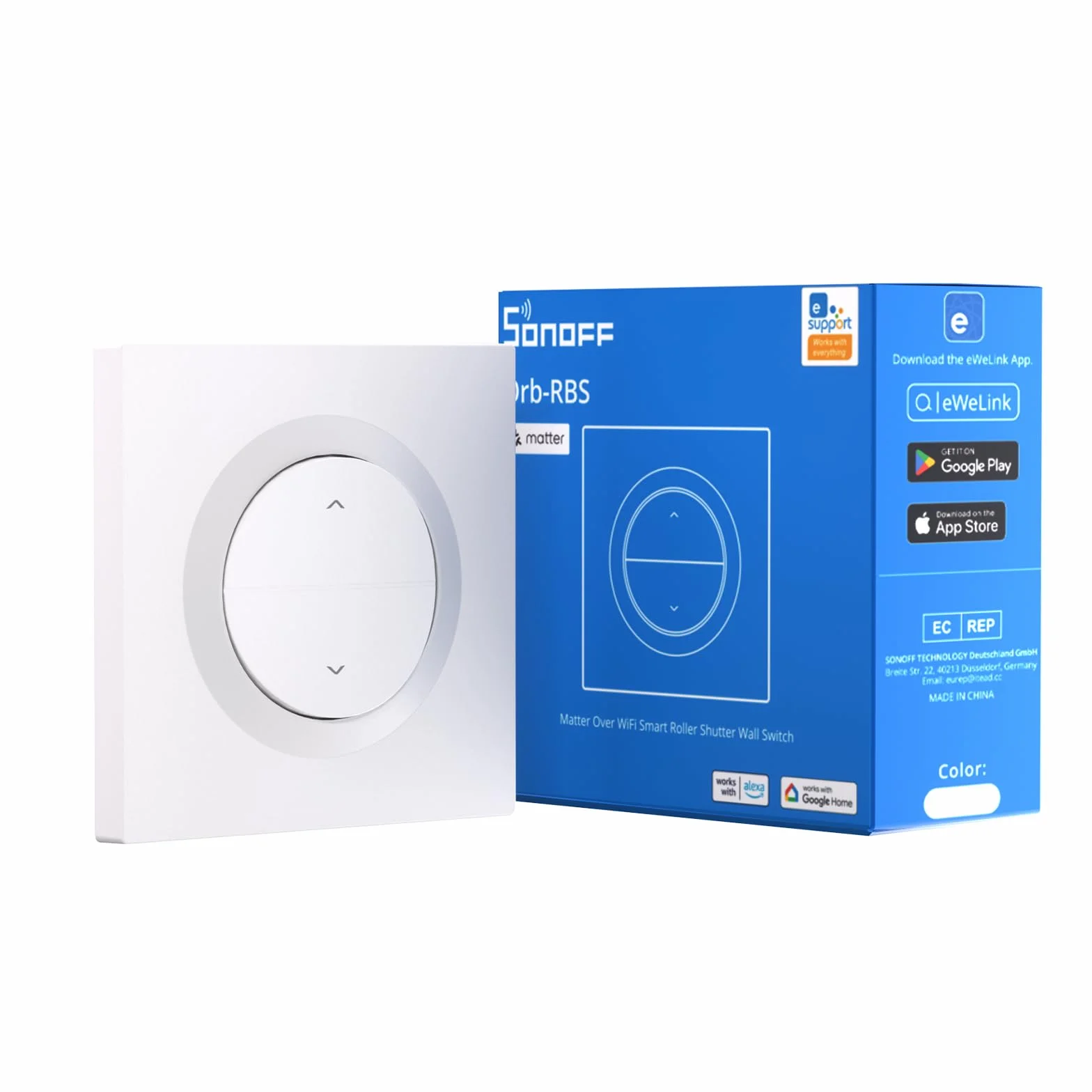 SONOFF Fusion Inteligentny Przełącznik Rolkowy Matter Orb-RBS MINI-RBS-E Wi-Fi 2.4GHz Sterowanie Procentowe Kompatybilny z Alexa Google Home Assistant