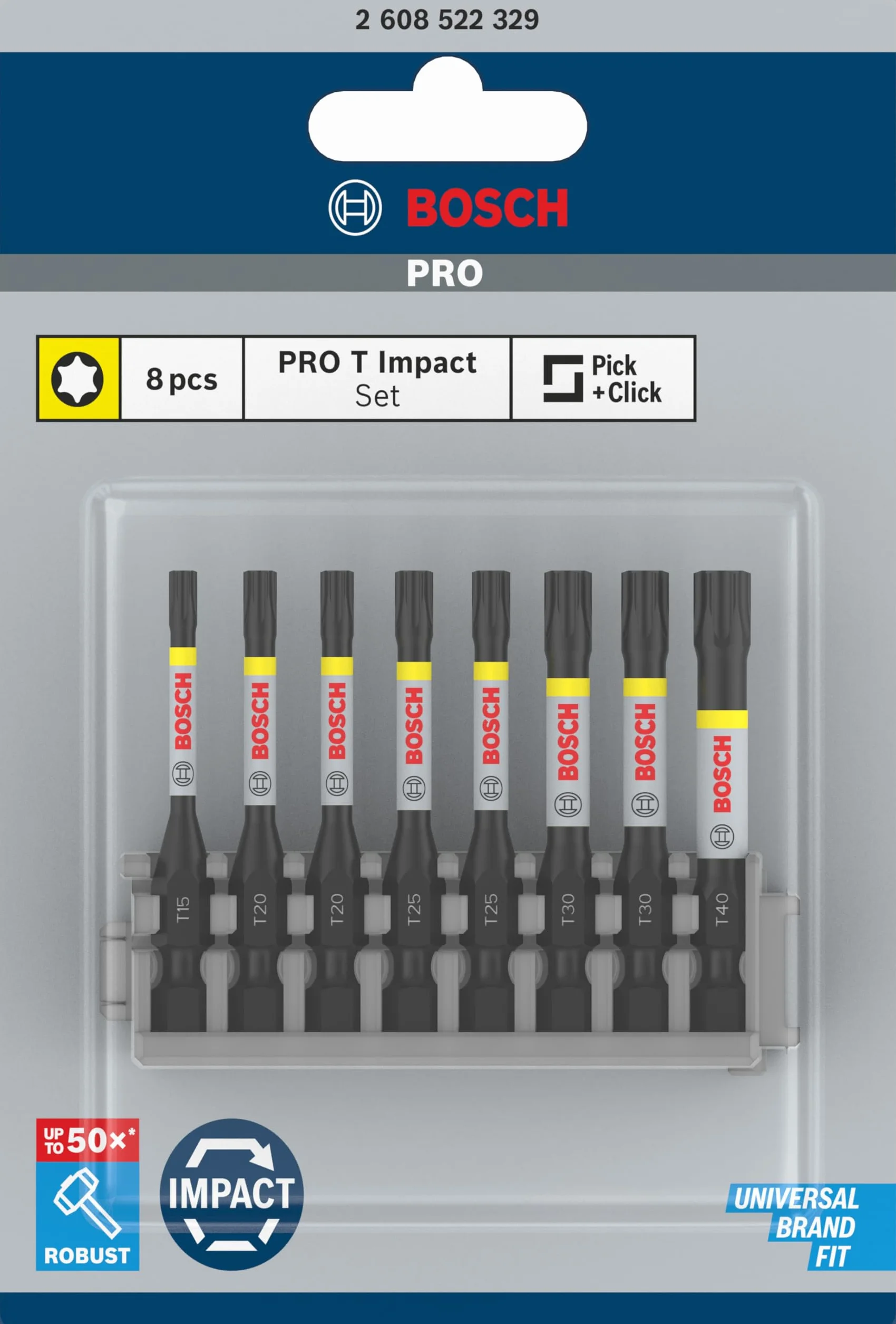 Bosch 8x Bit PRO Torx Impact 170x120 mm Professional Akcesoria Śrubokręt