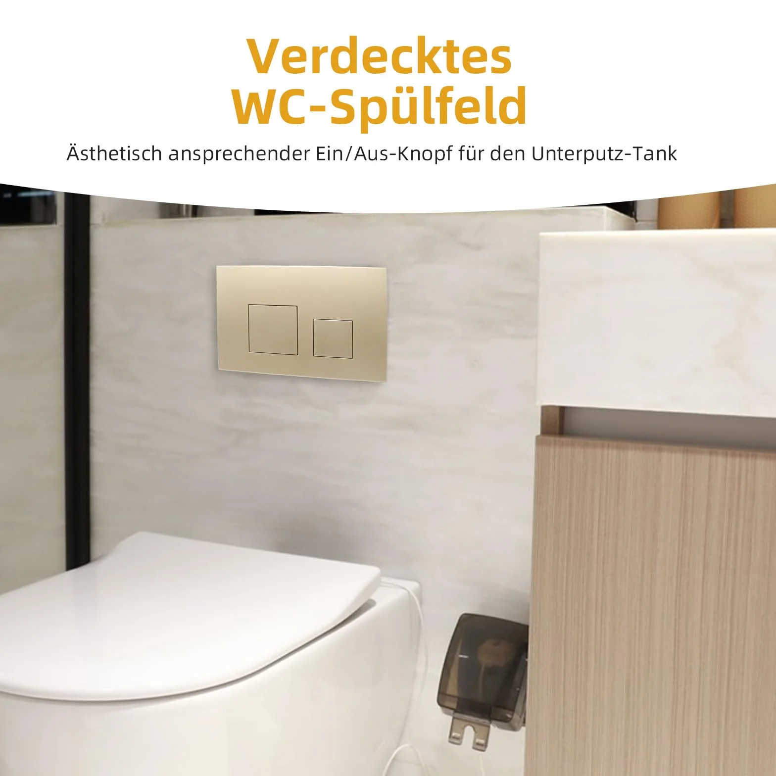 ACESOME Płytka uruchamiająca do WC kompatybilna z Geberit sigma01 sigma10 sigma20 sigma21 sigma30 sigma50 sigma60 plastik 2-krotne spłukiwanie złota