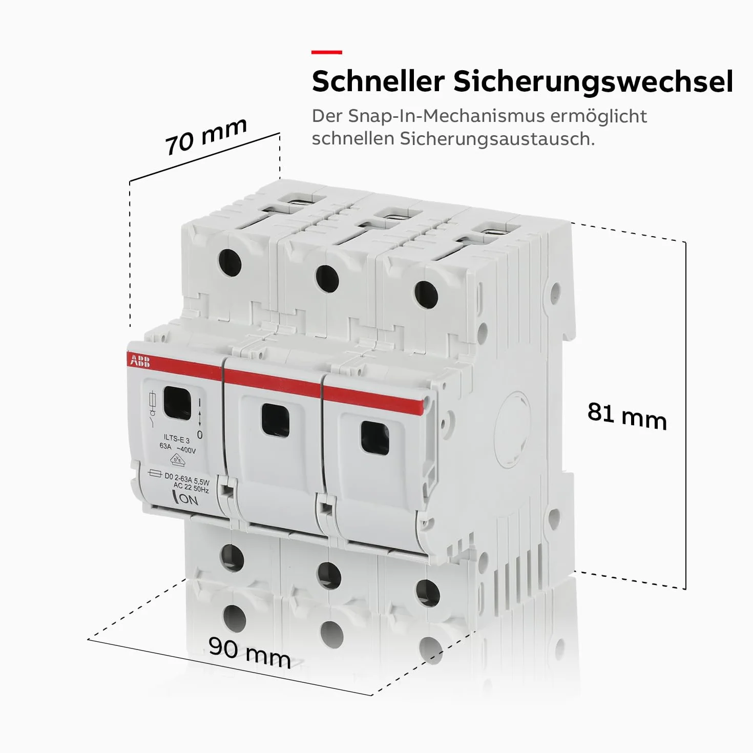 ABB ILTS-E 3-biegunowy odłącznik obciążenia 400 V 63 A biały