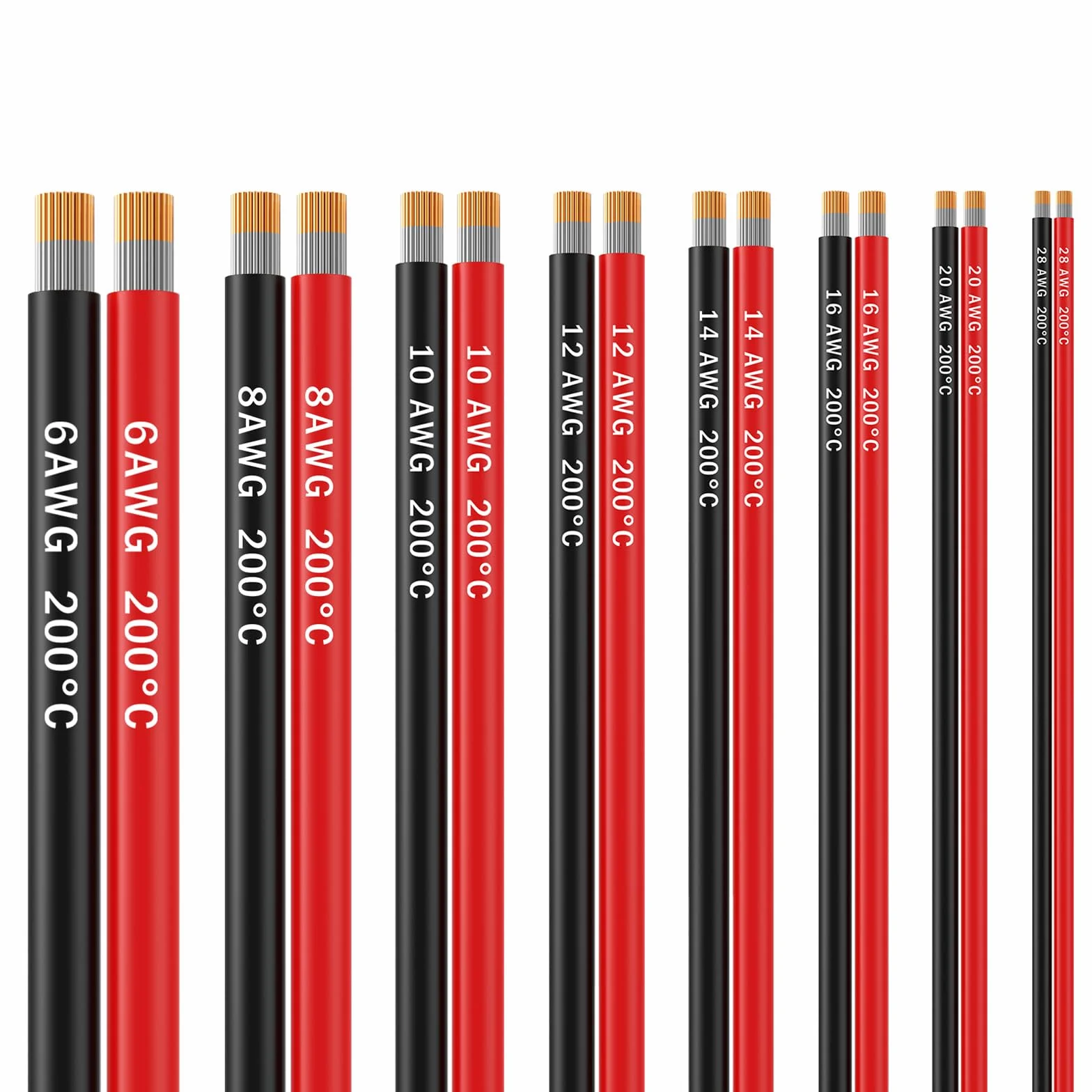 MMOBIEL 14 AWG silikonowy kabel elektroniczny – 14 G (2,08 mm²), ocynkowany kabel miedziany – 2 oddzielne kable czerwone i czarne, każdy 1,5 m / 5 ft do RC, dronów, drukarek 3D, baterii, kabli