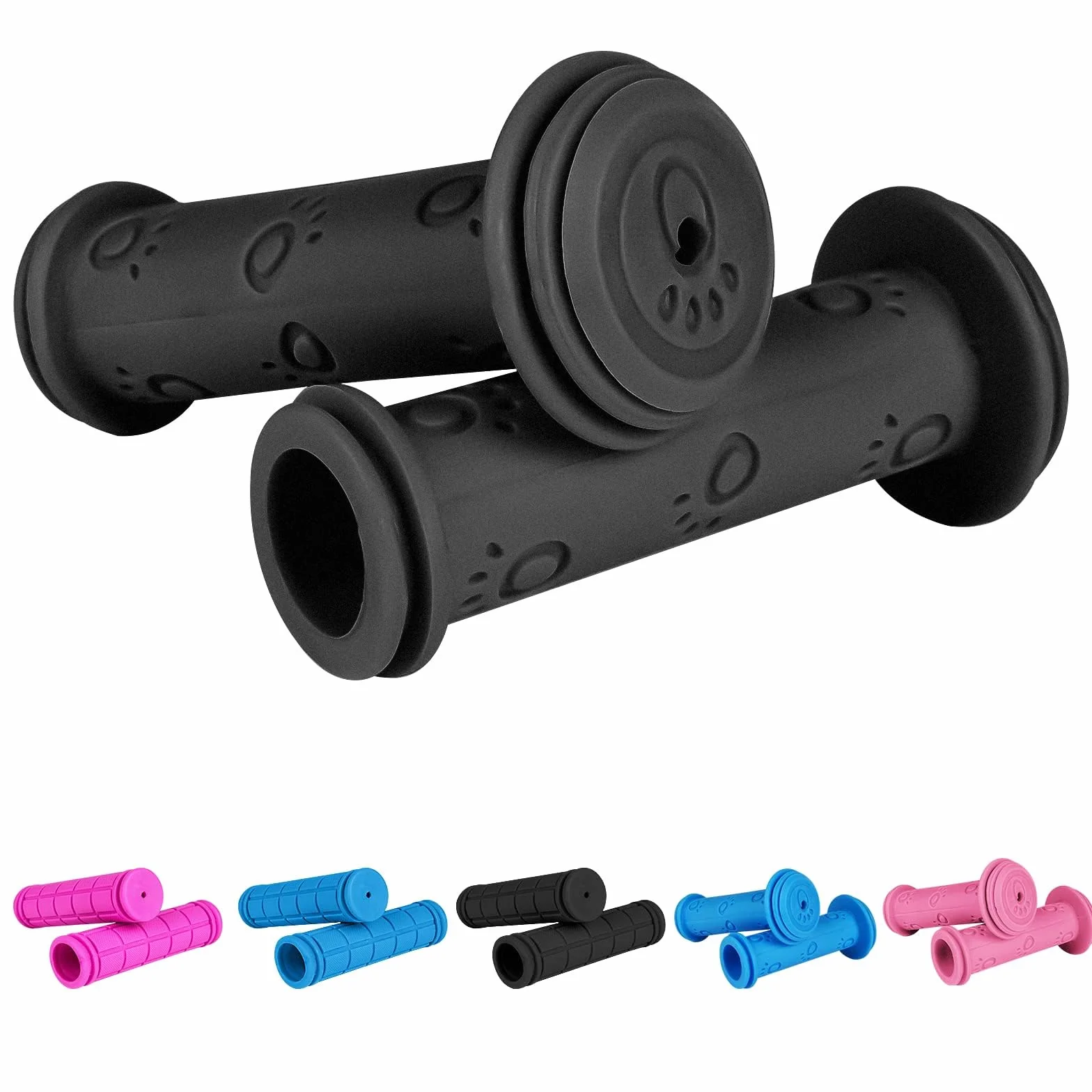 URAQT uchwyty rowerowe dla dzieci, 22 mm, z najwyższym bezpieczeństwem, ochrona przed uderzeniami, gumowe uchwyty do skutera, trójkołowca, roweru dziecięcego, łapy