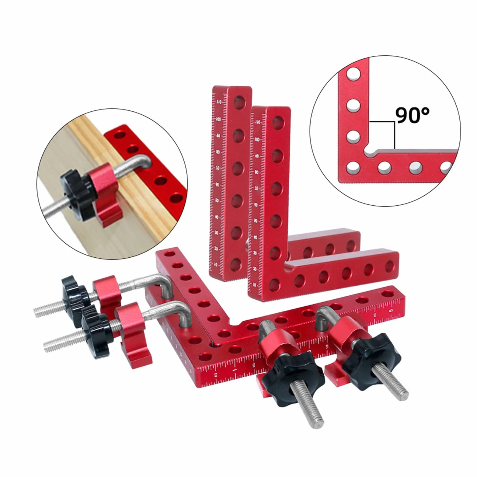 BIGP Zacisk pozycjonujący 90 stopni 14 x 14 cm ze stopu aluminium