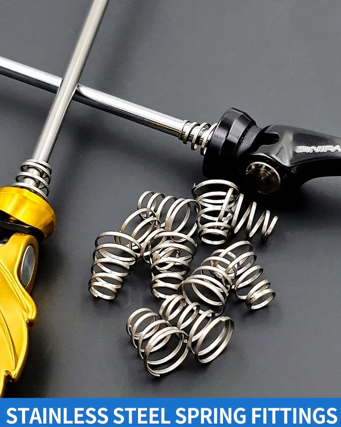 Sprężyna rowerowa Quick Release 8 sztuk Wymienne akcesoria do sprężyn rowerowych, uniwersalna sprężyna rowerowa ze stali nierdzewnej do szpilek do piasty koła (srebrny)