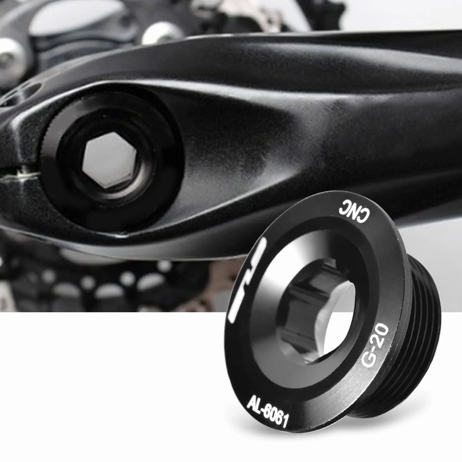 Wytrzymały Rower ze Stopu Aluminium Korba Rowerowa Korba śruba Mocująca śruba Korby Długi Hollowtech (Czarny)