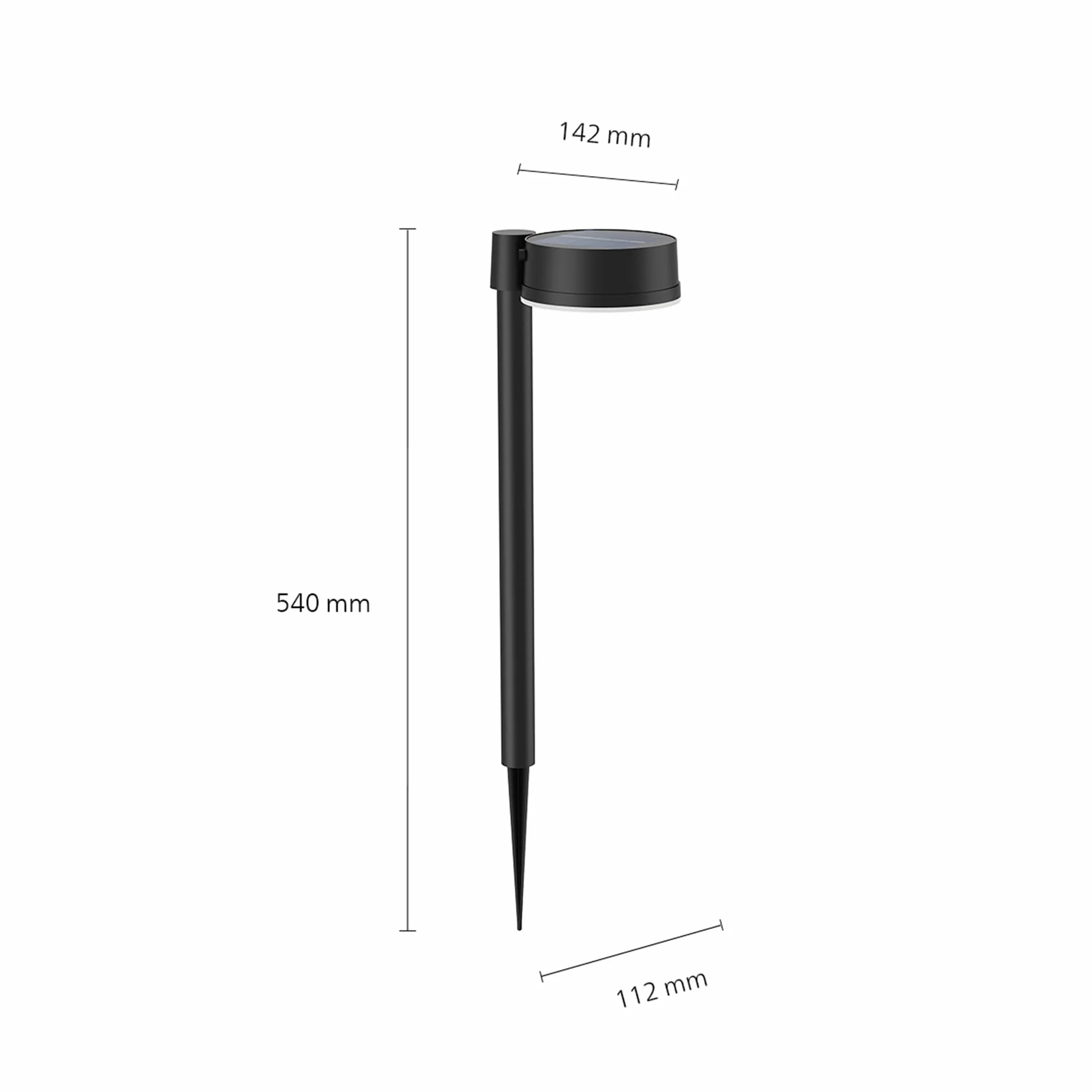 Philips Vynce Zewnętrzny Kinkiet Solarny 1.5W 2700K Czarny IP44
