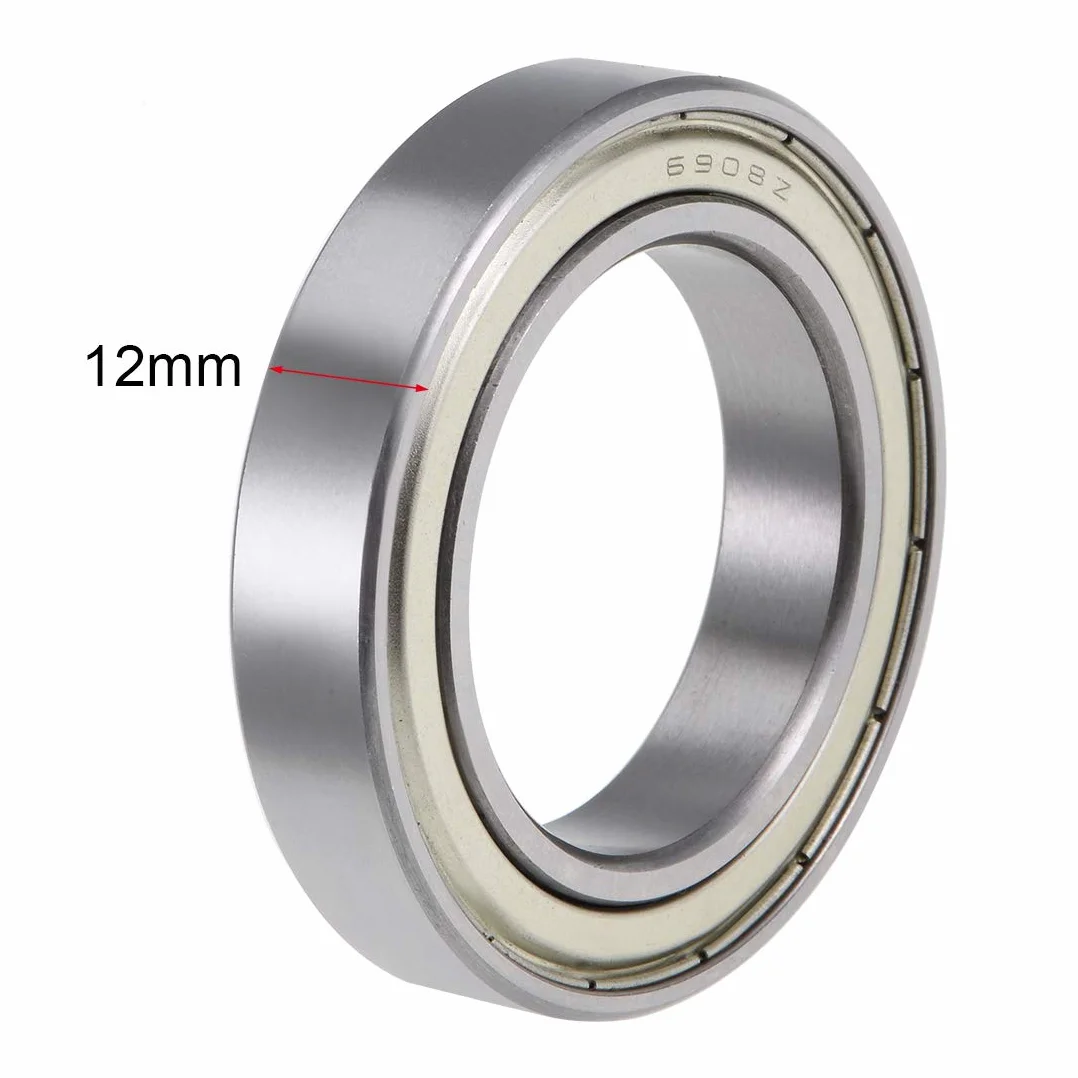 sourcing map rowki łożysko kulkowe 6908ZZ Z2 podwójnie ekranowane stal węglowa 40 mm x 62 mm x 12 mm