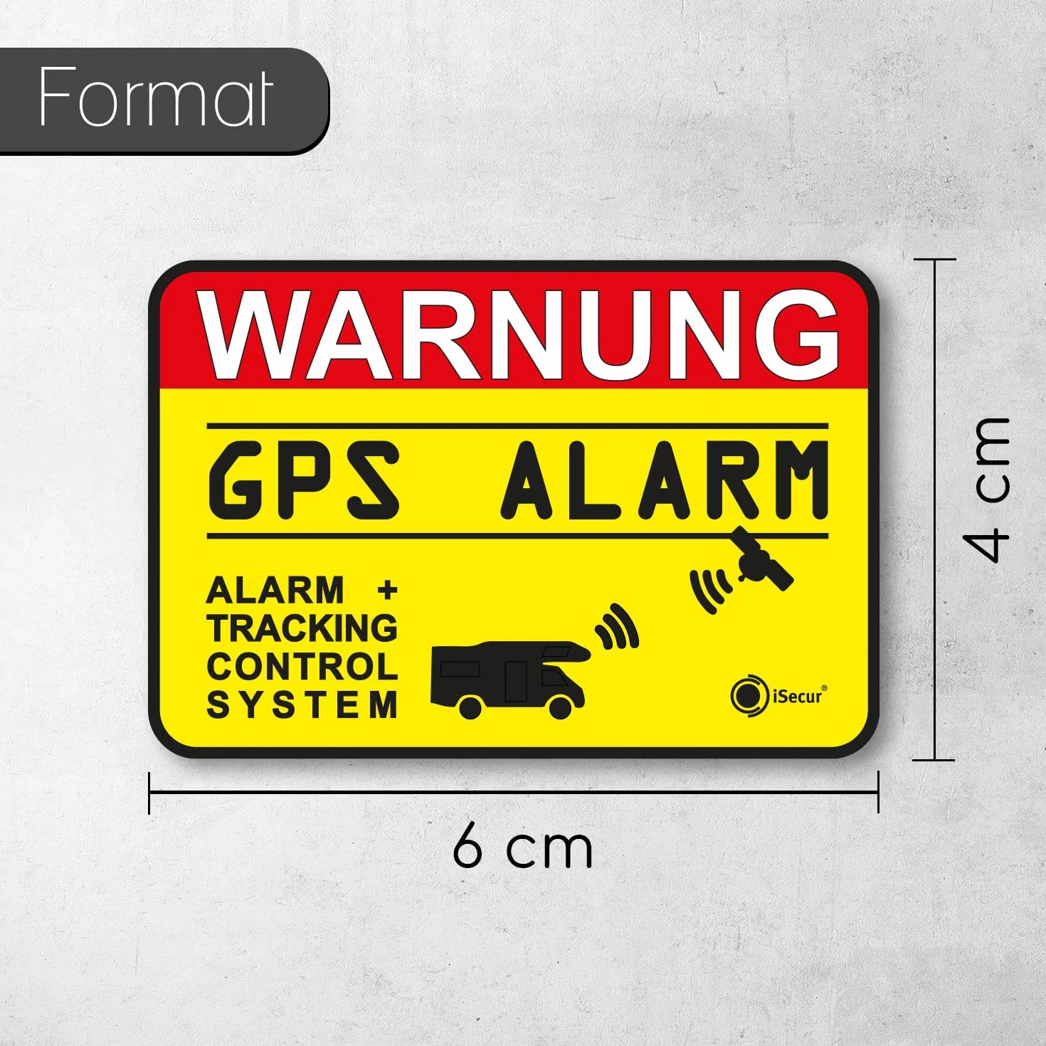 Naklejki sygnałowe System alarmowy GPS Tracking 6 x 4 cm Ostrzeżenie Alarm GPS Chroniony Camper Caravan