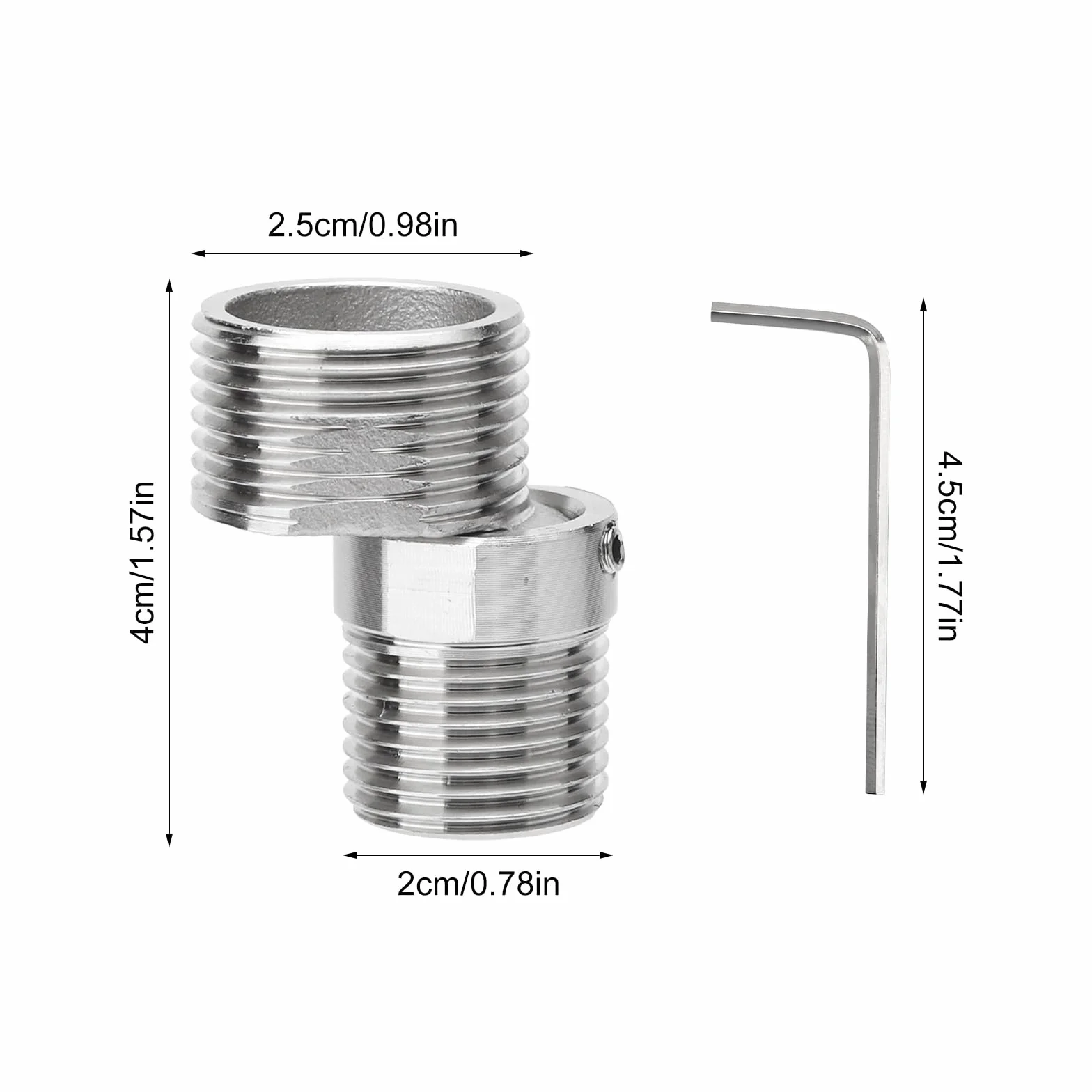 Regulowany adapter do armatury prysznicowej 360° z przyłączem S i kluczami imbusowymi