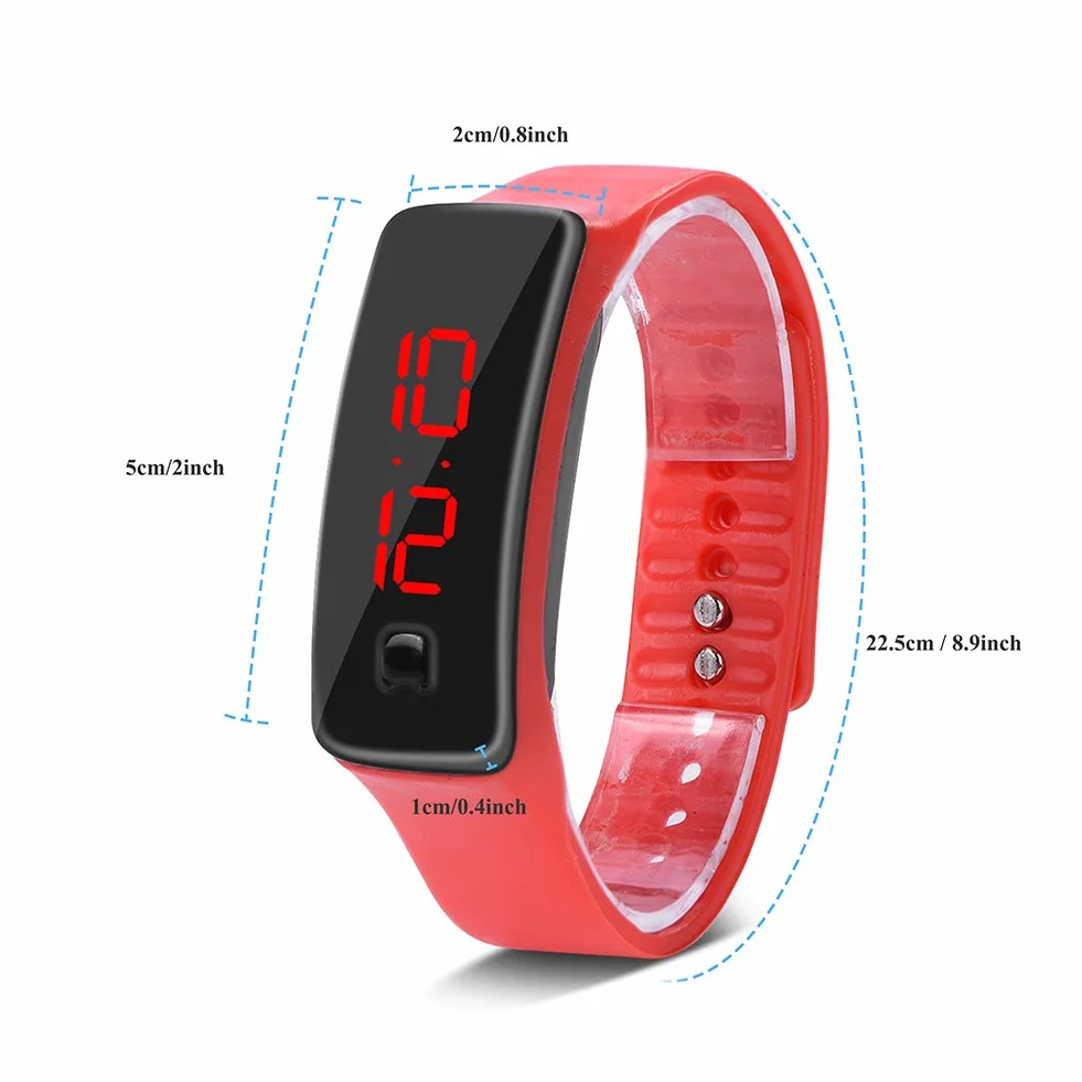 Ejoyous Inteligentny zegarek, elektroniczny wyświetlacz LED, sportowy zegarek cyfrowy z silikonowym paskiem, dla mężczyzn i kobiet, smartwatch z 12-godzinną tarczą do biegania na zewnątrz i wewnątrz