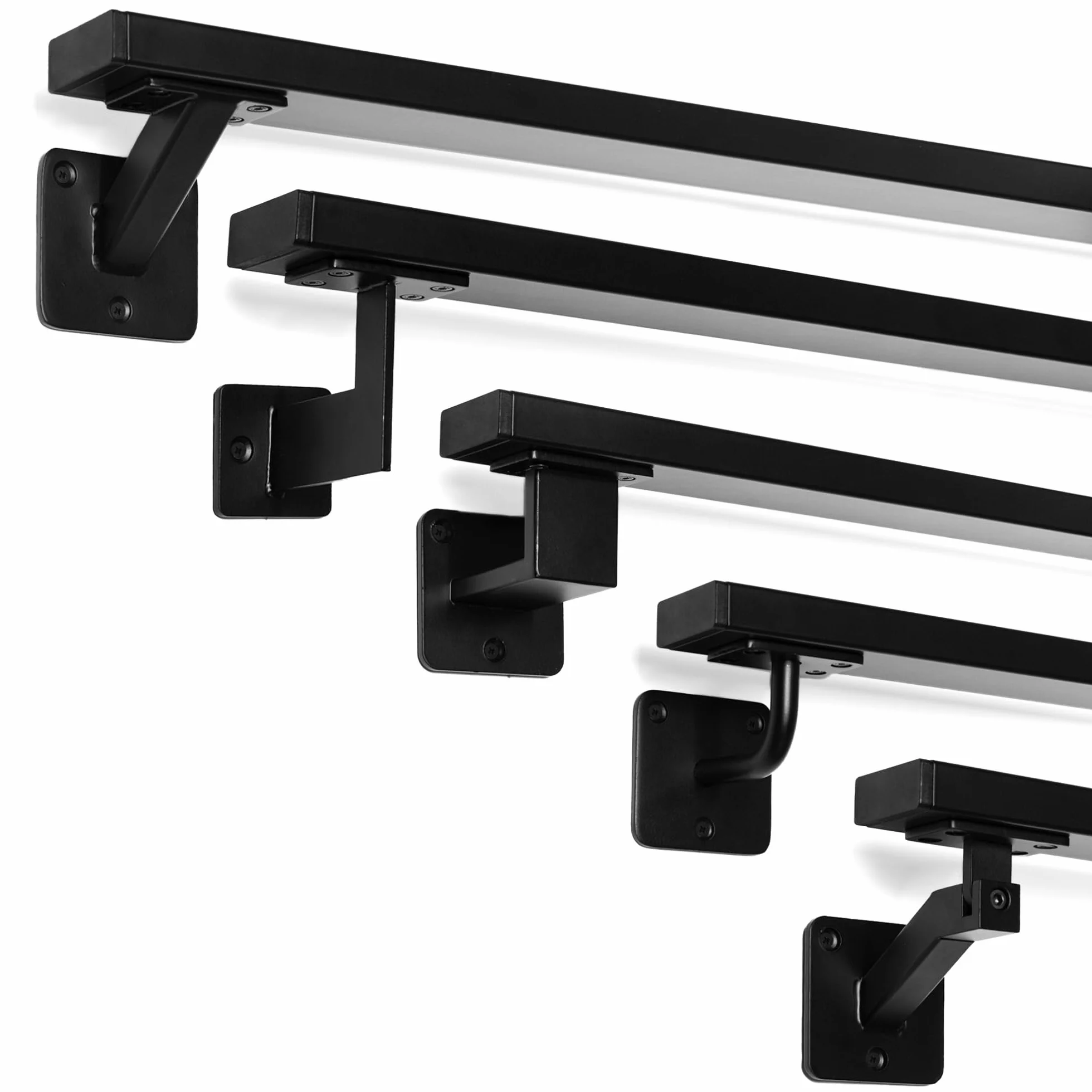 Natural Goods Berlin zestaw poręczy OBLONG metal czarny 100cm poręcz schodowa nierdzewna malowana proszkowo