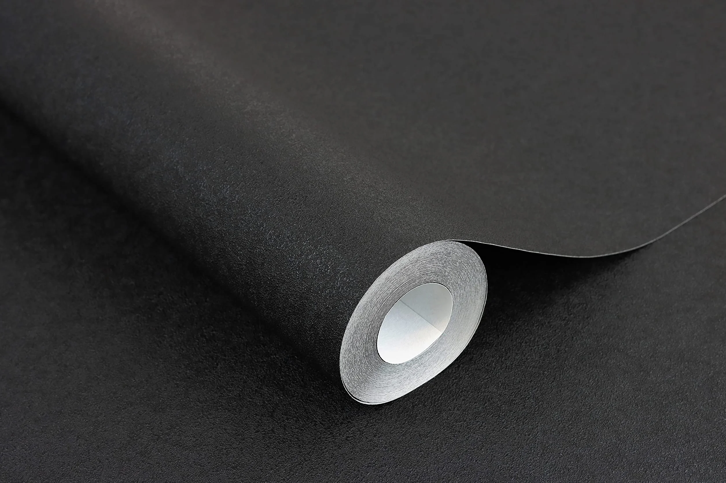 Rasch Tapety 610376 - tapeta na flizelinie Uni o gładkiej strukturze w kolorze czarnym - 10,05 m x 0,53 m (dł. x szer.)