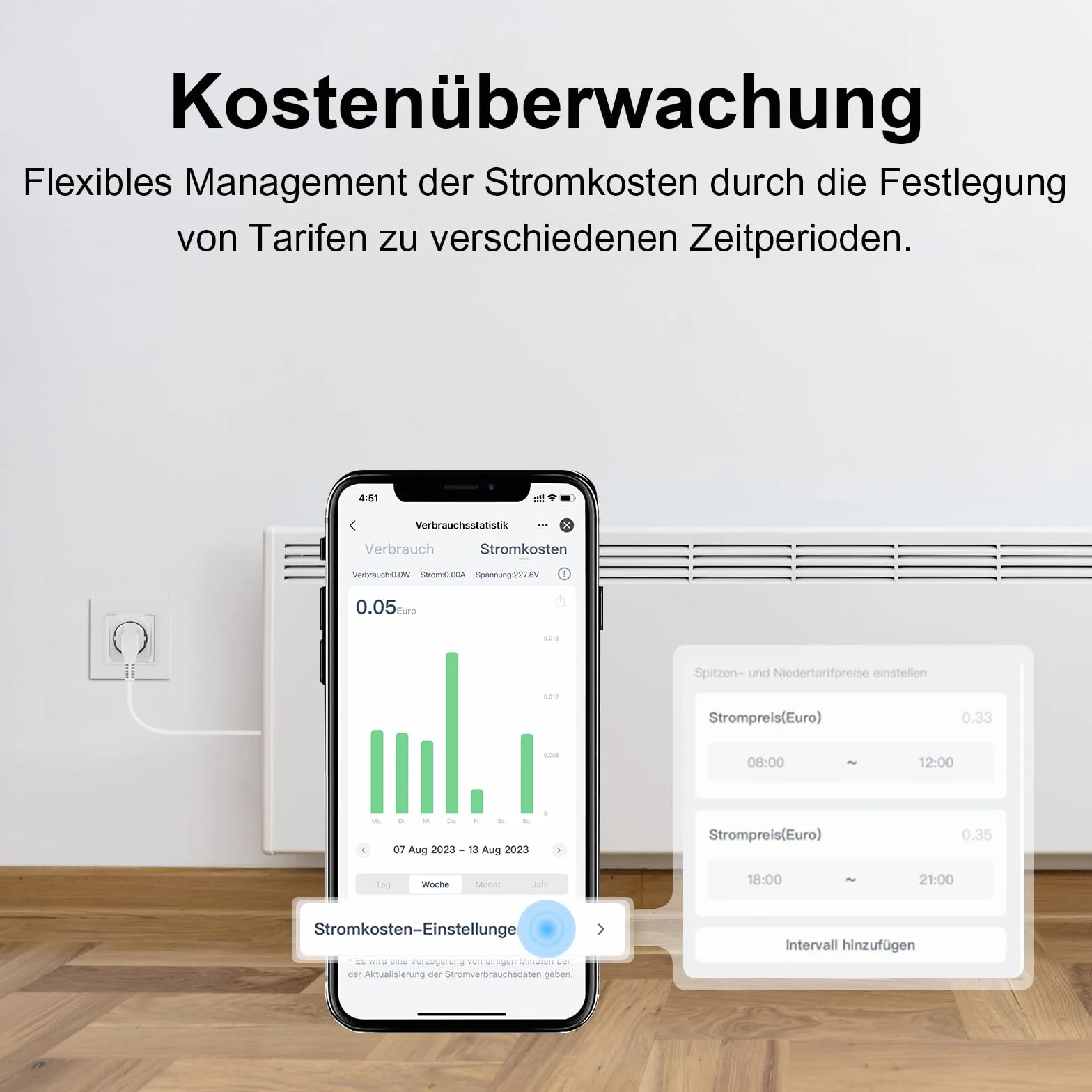 EIGHTREE Smart Plug 16A 3680W z miernikiem zużycia energii WiFi 2,4 GHz kompatybilny z Alexa Google Assistant