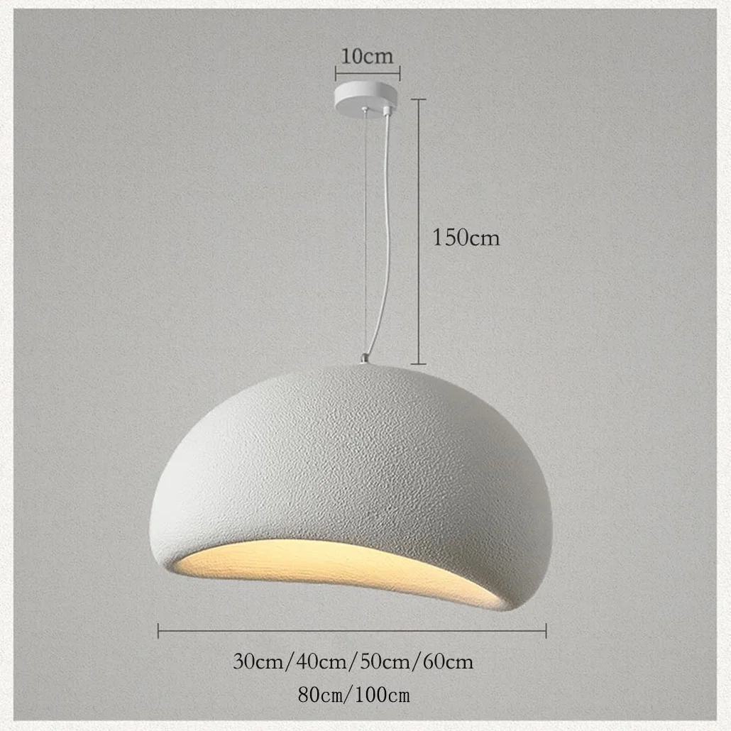 Lampa Wisząca Wabi-Sabi Biały Matowy Żywica Żyrandol E27 60cm Nordycki Styl Do Salonu Sypialni