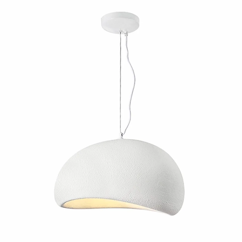 Lampa Wisząca Wabi-Sabi Biały Matowy Żywica Żyrandol E27 60cm Nordycki Styl Do Salonu Sypialni