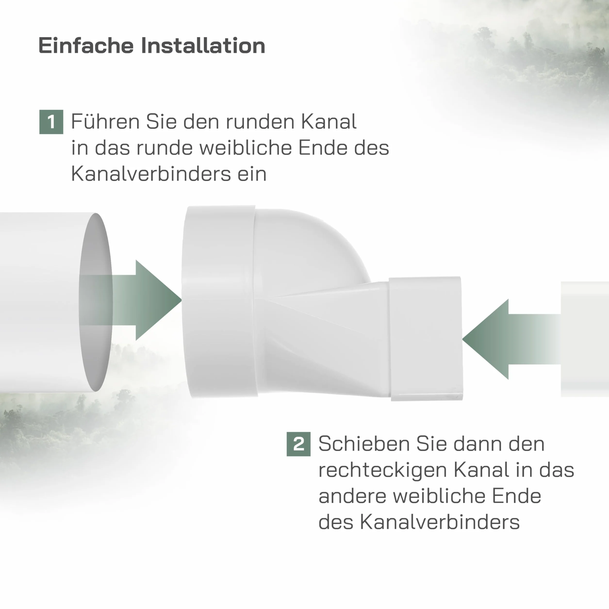 Vent Systems 150 x 75 mm, prostokątne, płaskie do Ø 125 mm, okrągłe złącze kanałowe – krótki poziomy wlot rury, sprzęgło wylotowe, ogrzewanie, chłodzenie, przyłącze wentylacyjne, adapter systemowy