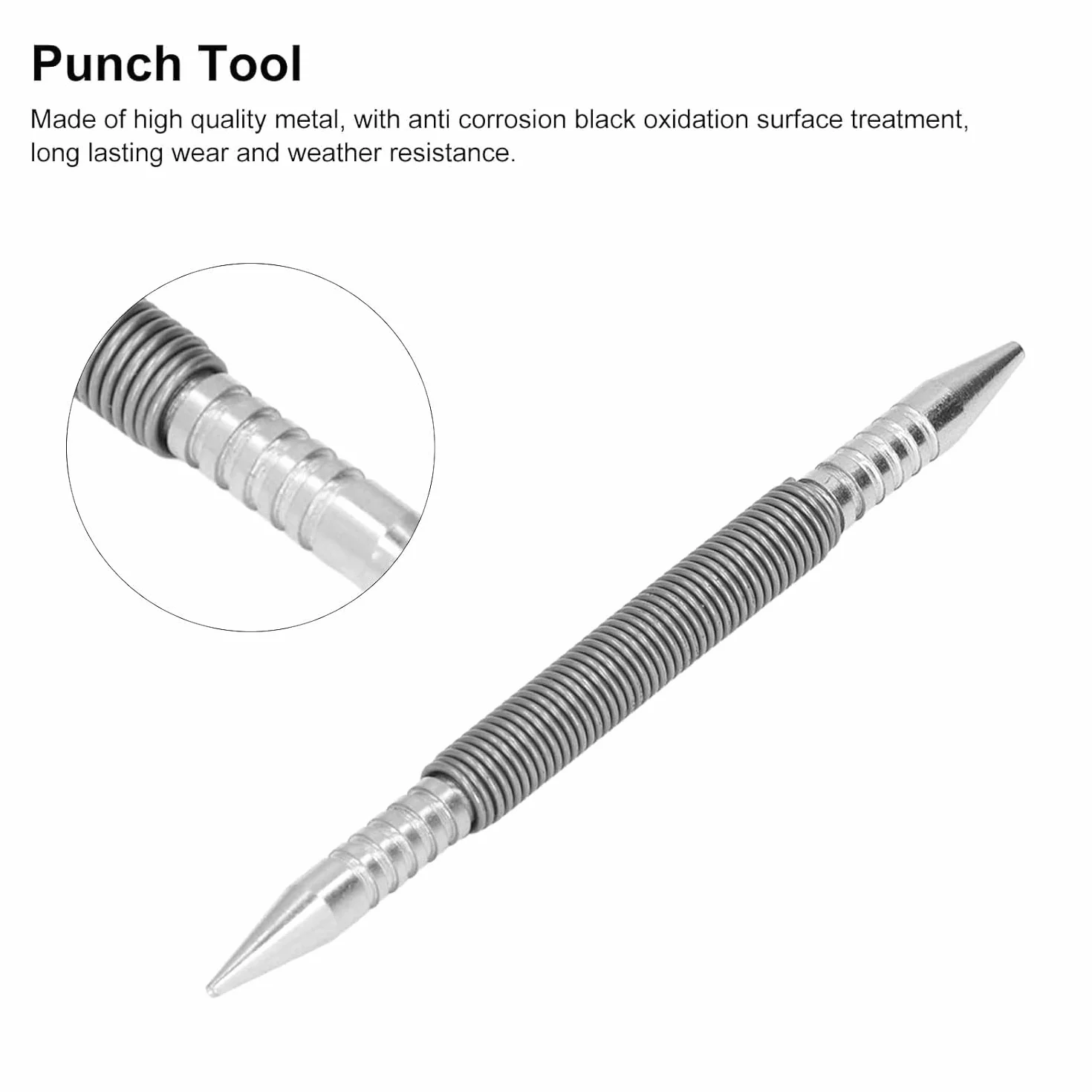 Fyearfly Dual Head Center Punch Spring Design stal węglowa kompaktowy bezmłotkowy narzędzie do drewna metalu szkła