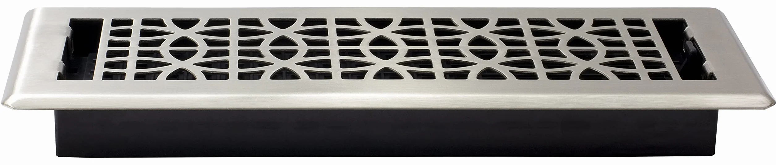 Decor Grates ECH412-NKL, Eclipse Floor Register, 4x12 Inches, Brushed Nickel