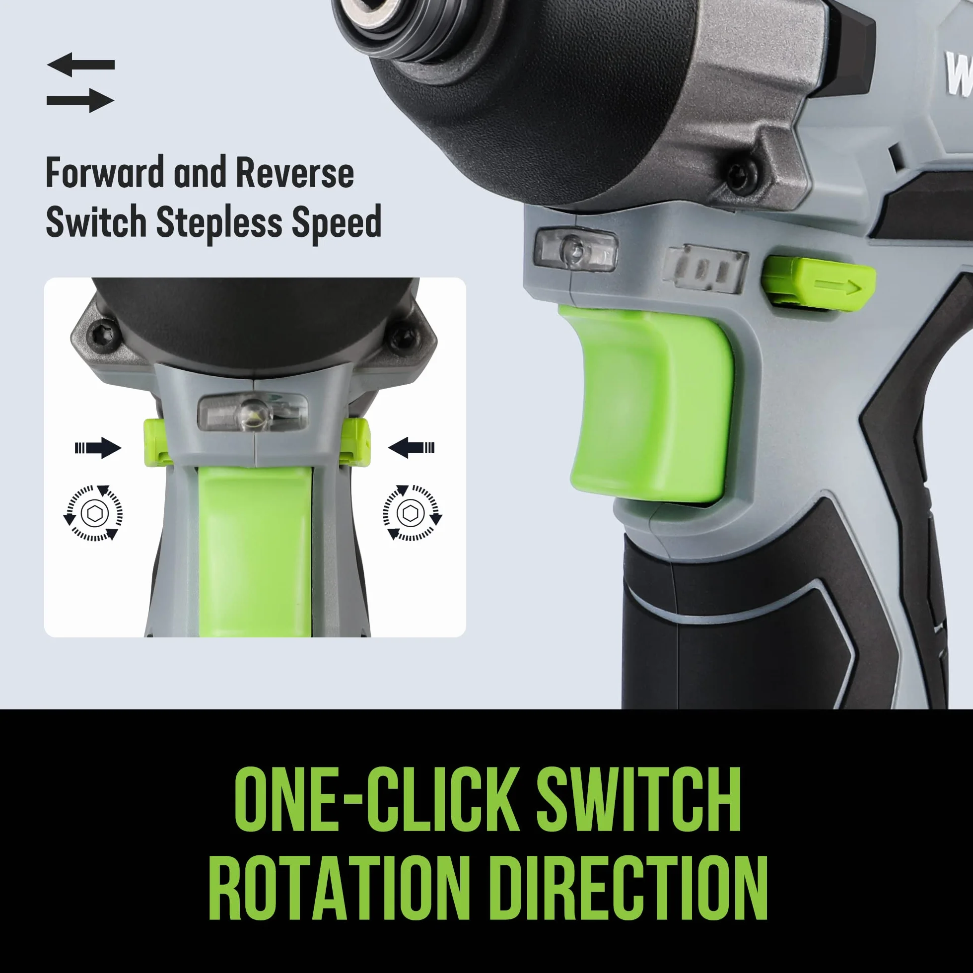 WORKPRO Akumulatorowa wkrętarka udarowa 12V 2,0Ah 1/4" sześciokątna z 14 akcesoriami i torbą