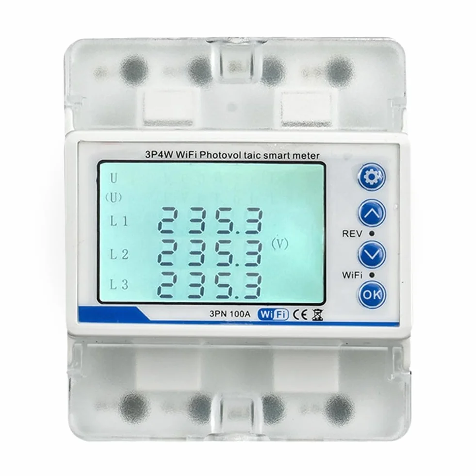 Tuya 3-Fazowy Licznik KWh WiFi 380V 100A Dwukierunkowy Przekaźnik Ograniczenia Prądu