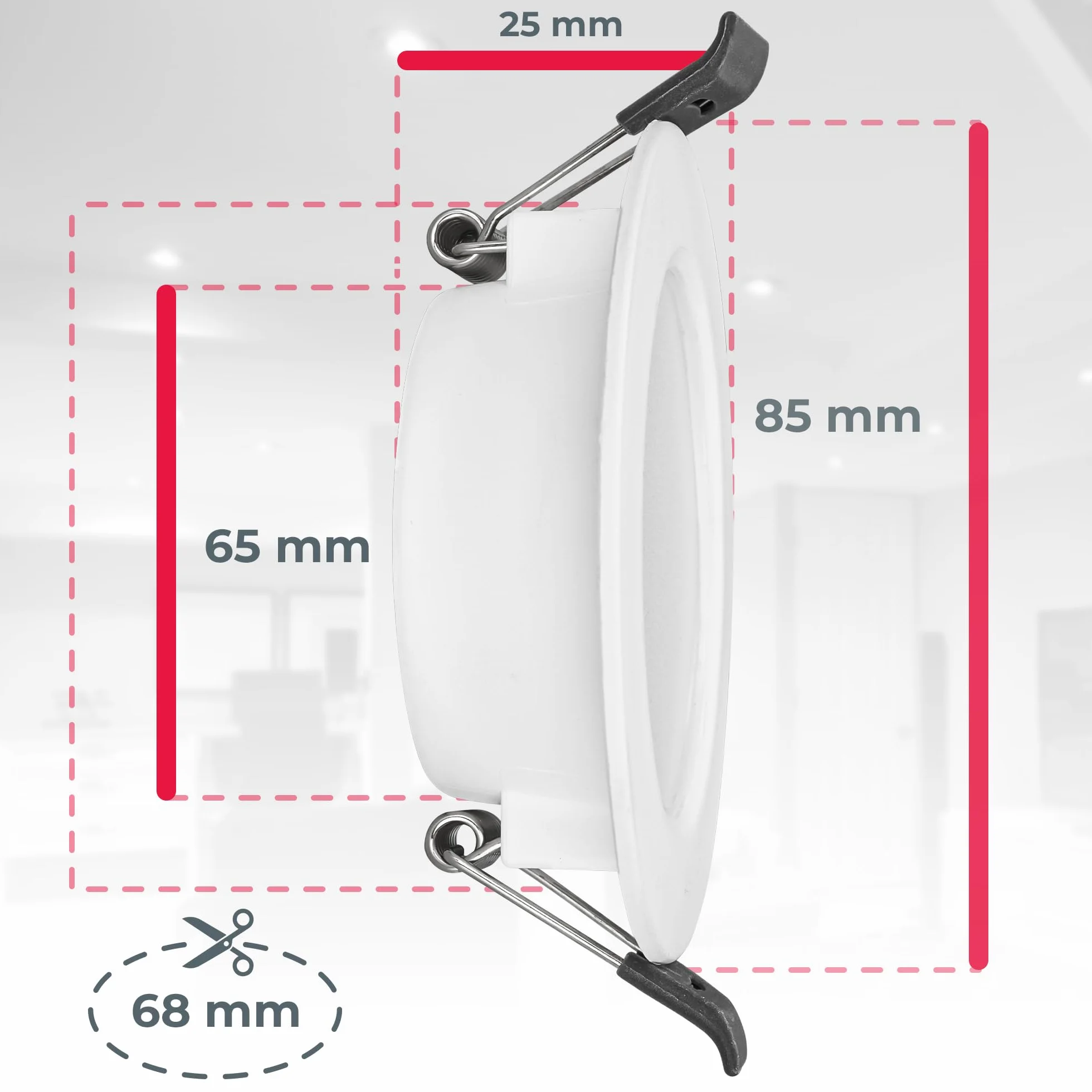 B.K.Licht Zestaw 6 reflektorów LED do zabudowy 230V IP44 85x25mm