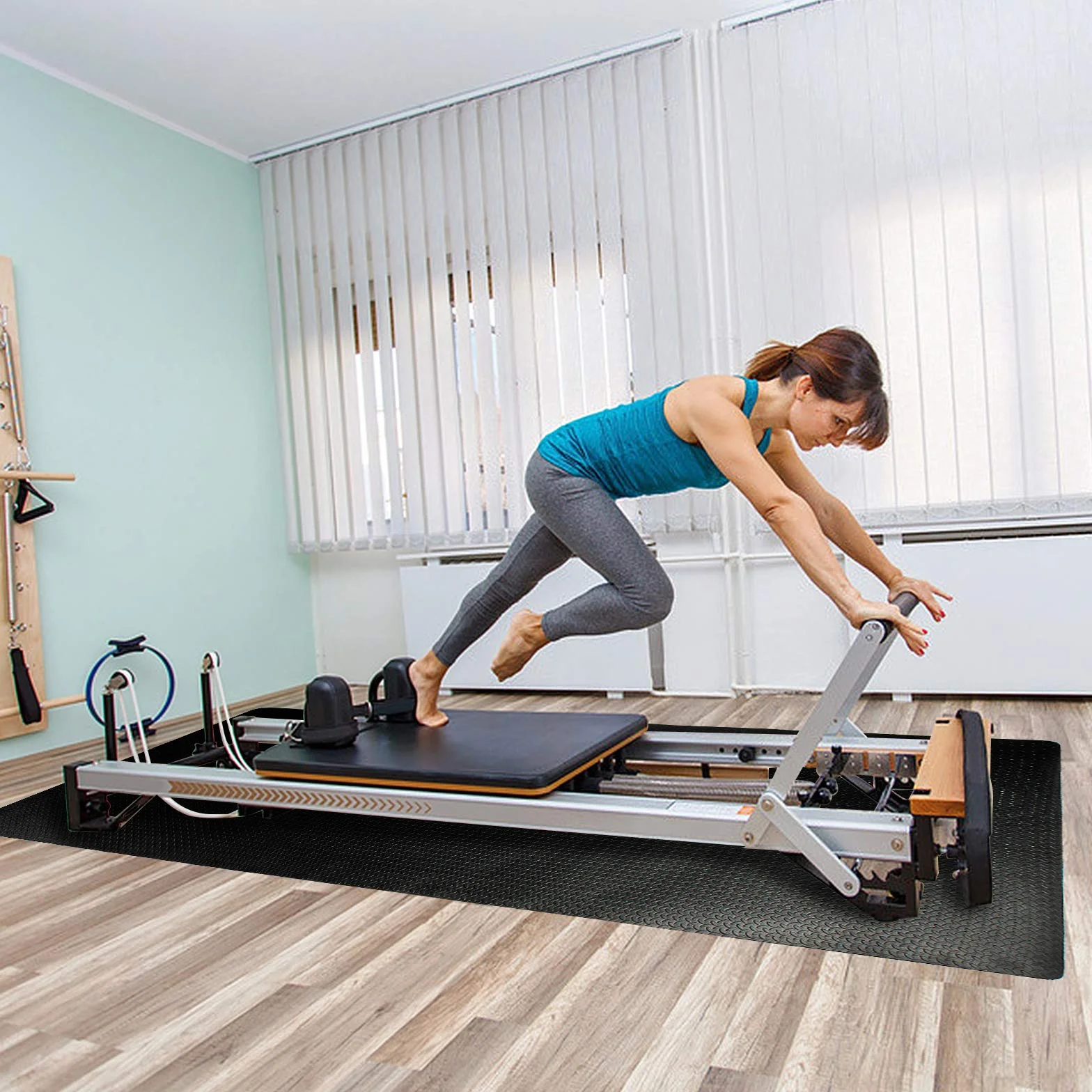 CCLIFE Mata podłogowa, mata podłogowa, sprzęt fitness, mata sportowa, mata ochronna, mata do fitnessu, mata EVA, 237 x 117 x 0,7 cm
