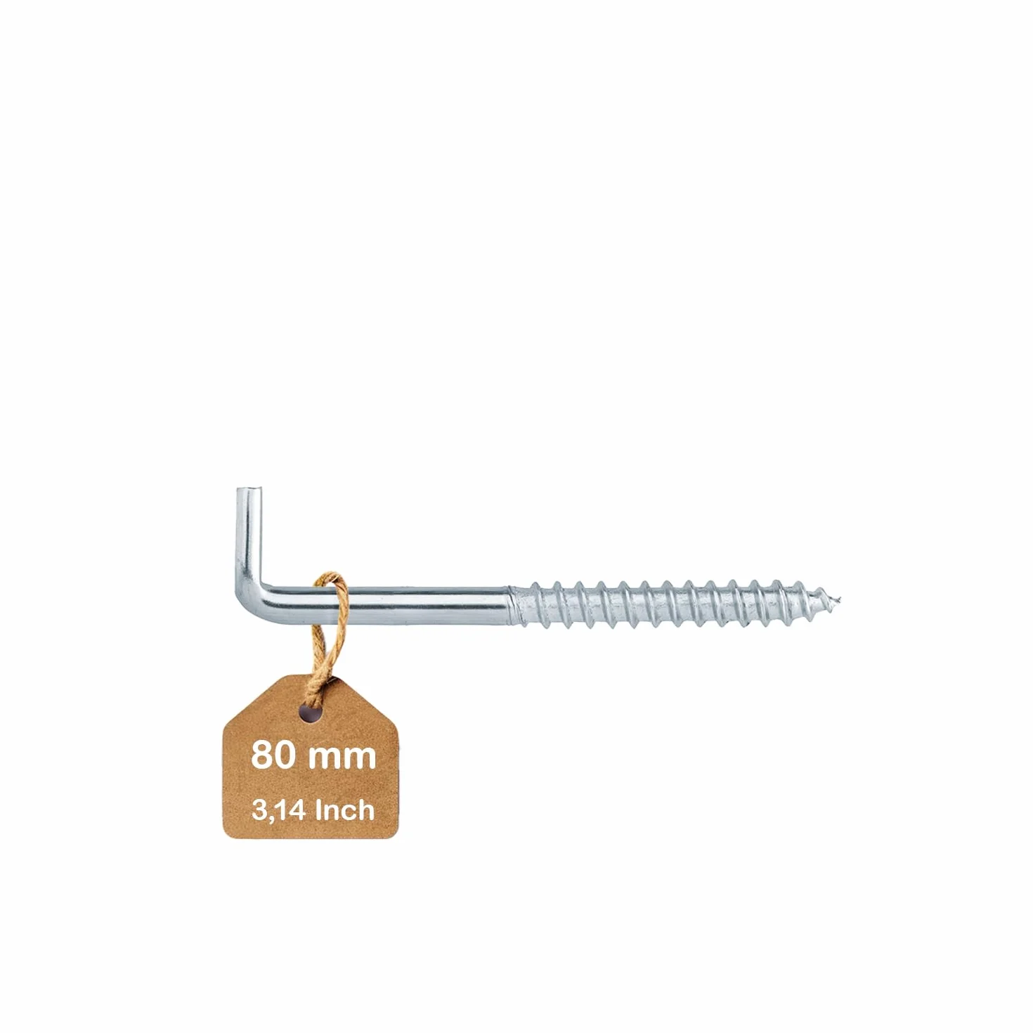 Hak śrubowy z otworem ocynkowany prosty 5,8 x 80 mm 25 szt.