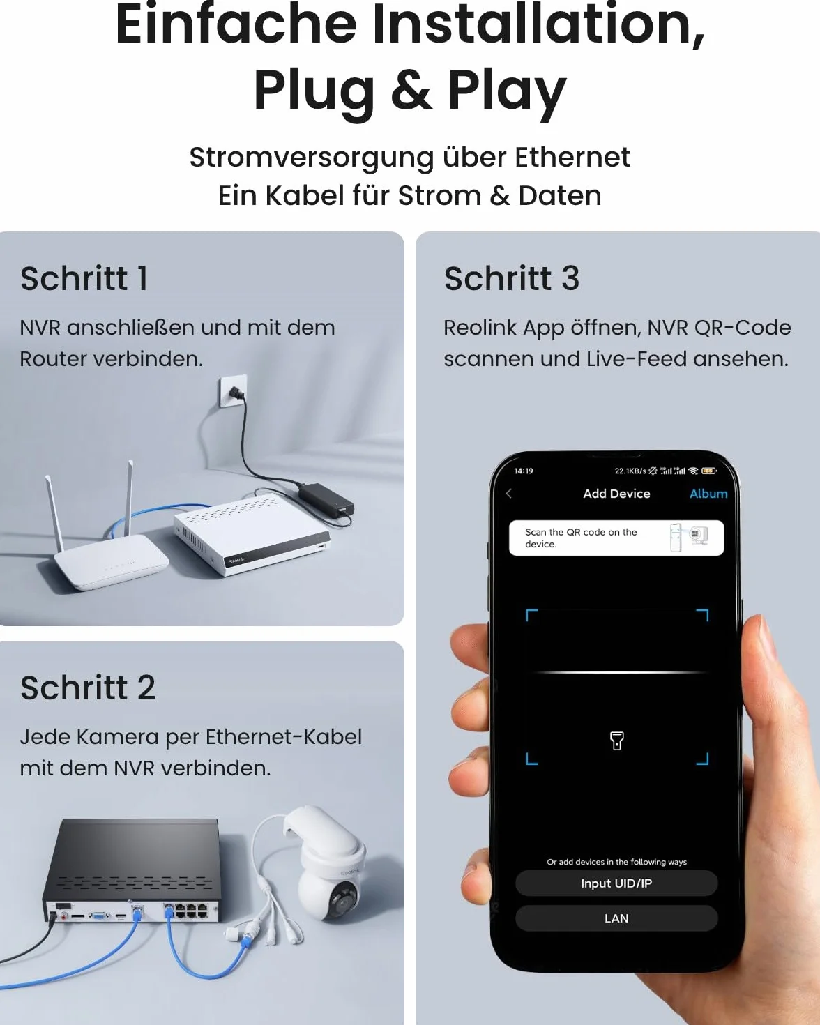 Reolink RLK8-800PT4 4K PoE Security System Pan Tilt z auto-trackingiem 8CH NVR 2TB HDD 4 kamery