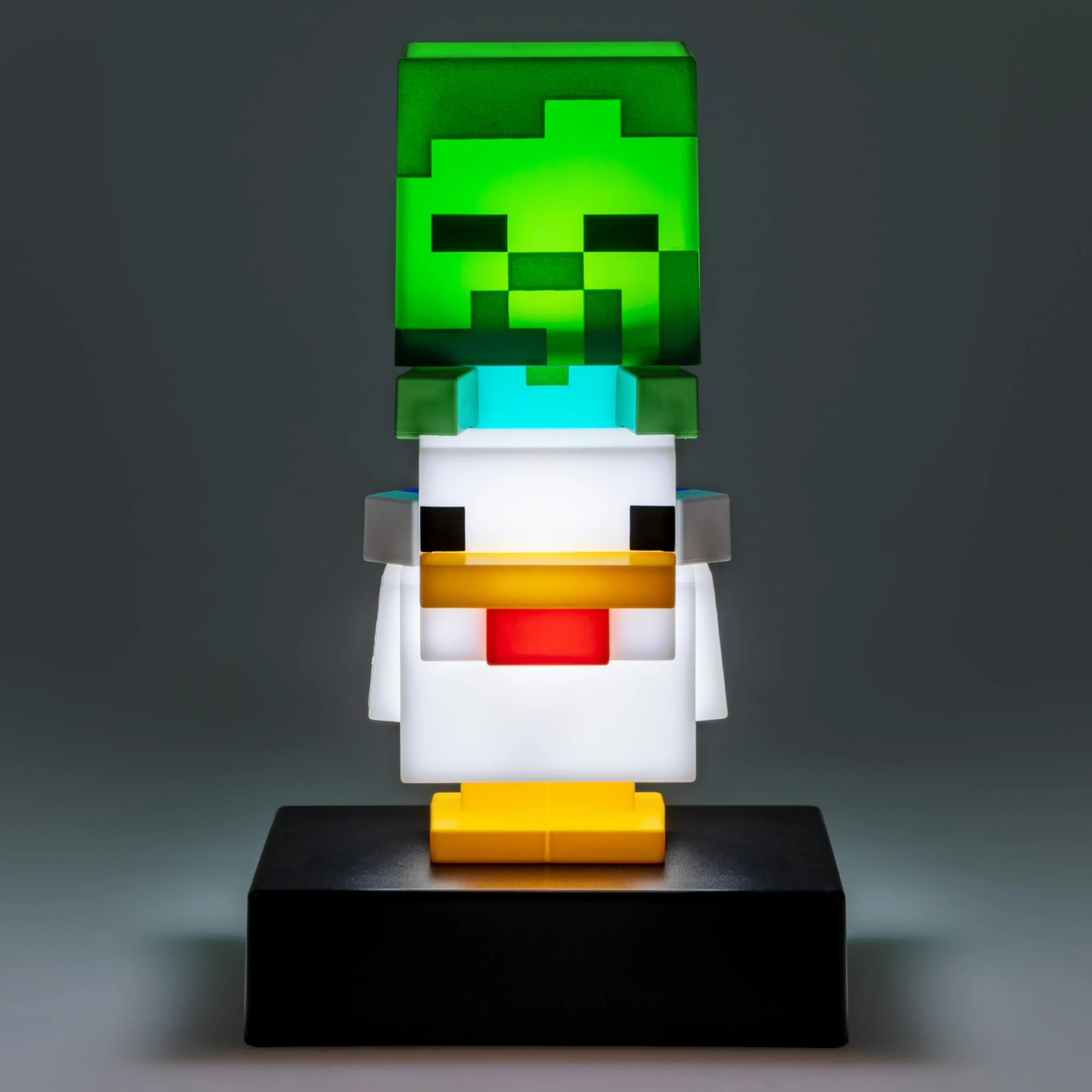 Paladone Minecraft Chicken Jockey Icon Light, podświetlana figurka 12 cm, lampa do sypialni dla graczy
