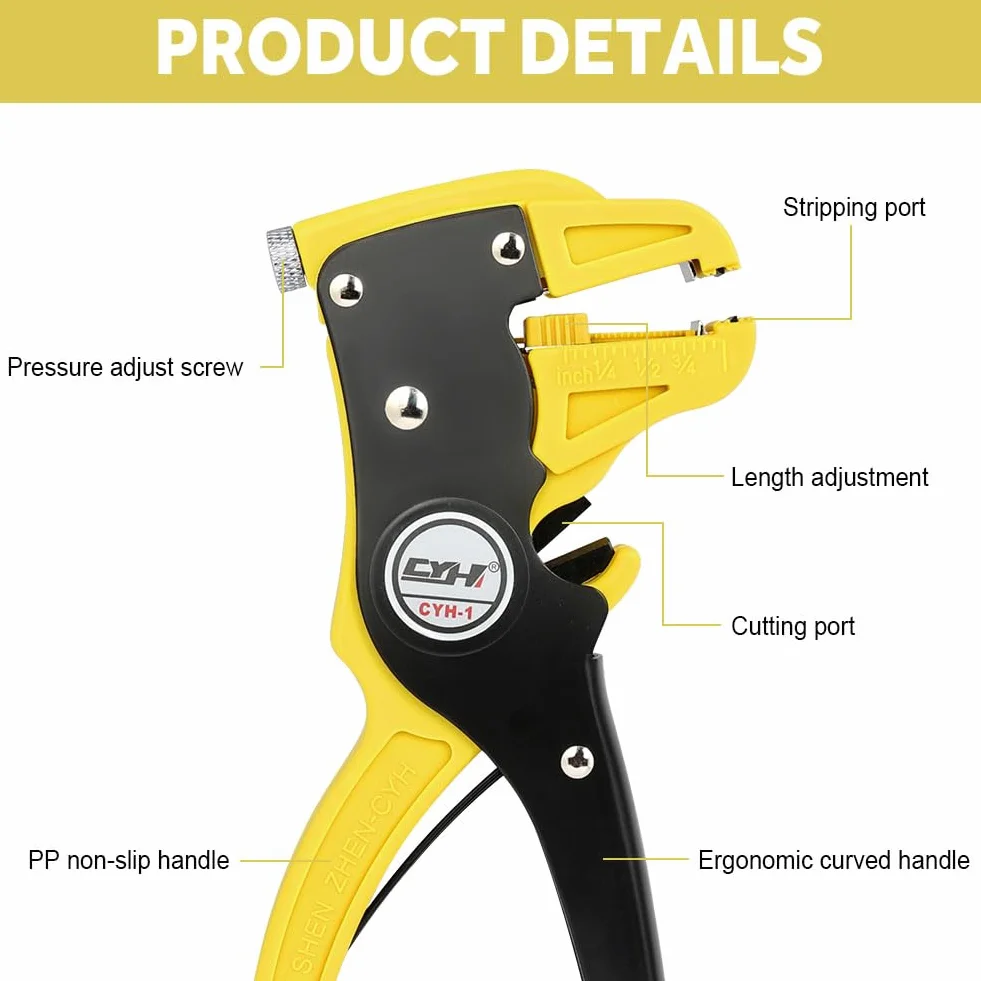 Flintronic Automatyczne szczypce do ściągania izolacji 18 cm regulowany przecinak 14-24 AWG