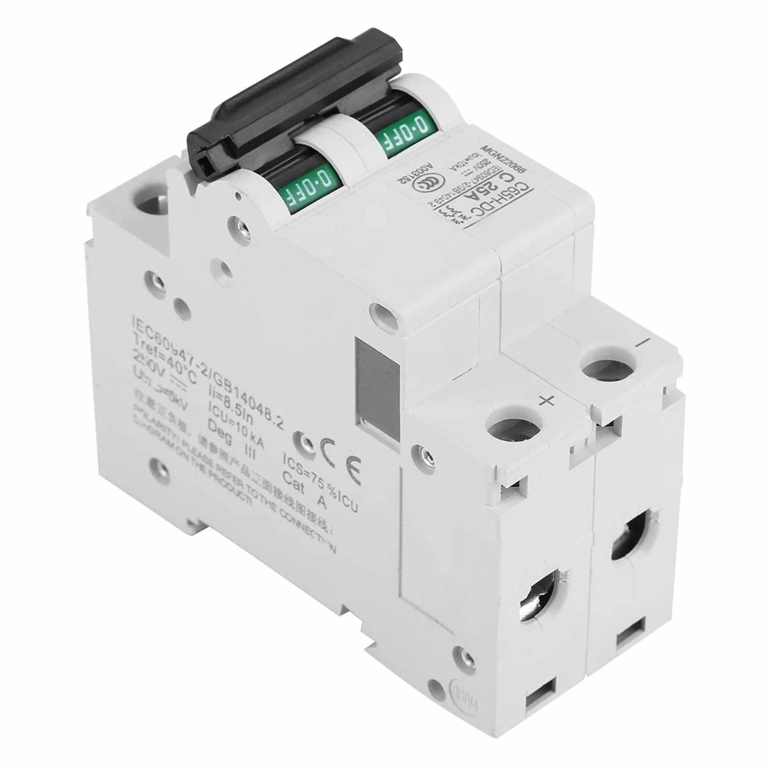 MCB miniaturowy przerywacz 2P 25A DC niskiego napięcia 250V wyłącznik próżniowy