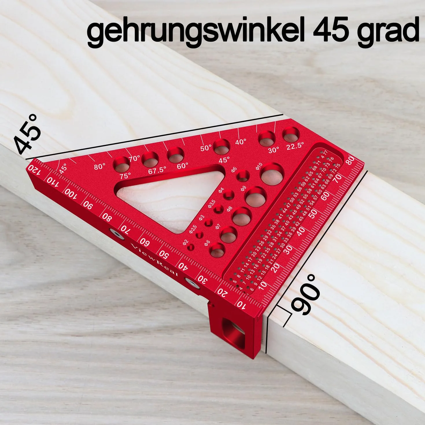Wielofunkcyjny kąt nachylenia 3D, 22,5-90, ze stopu aluminium, precyzyjne narzędzie pomiarowe