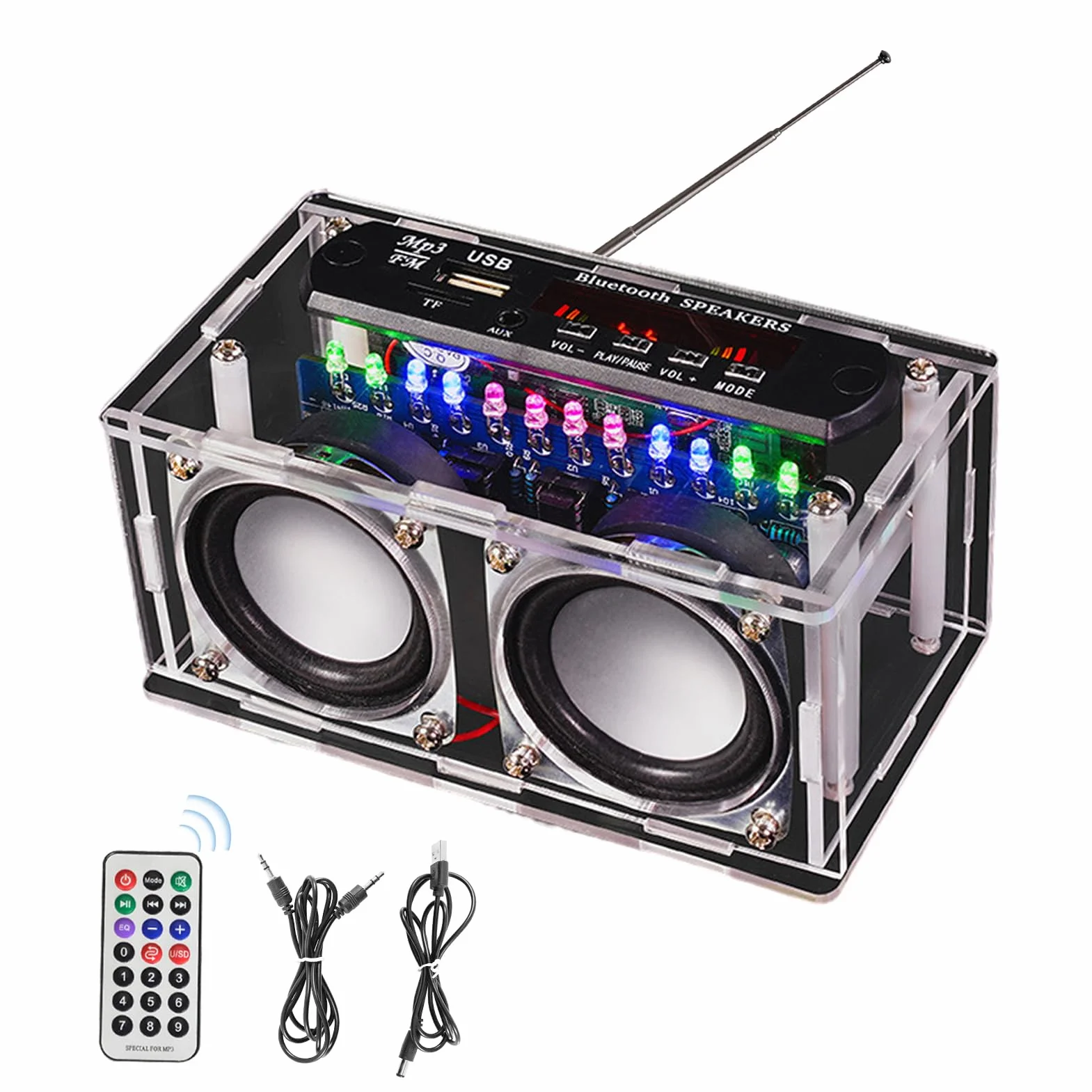 Zestaw do lutowania elektronicznego głośnik Bluetooth radio FM nagrywanie głosu odtwarzacz muzyki pilot LED